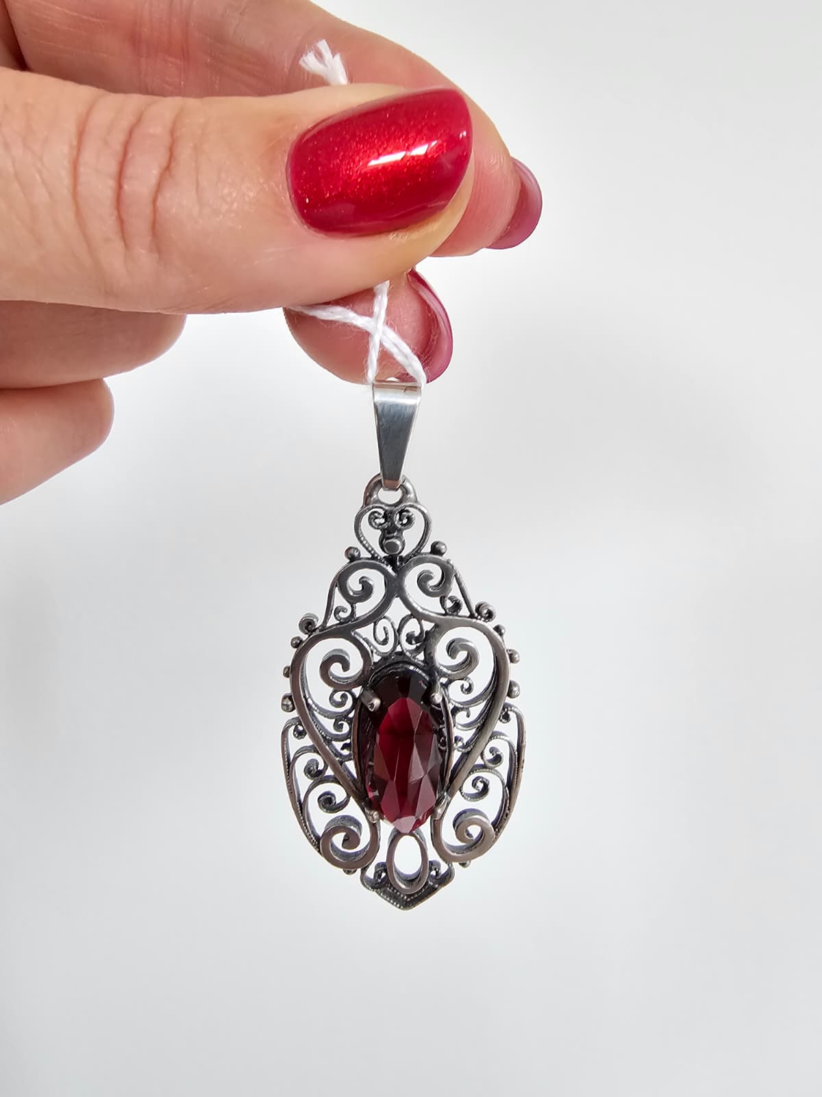 Vintage Silberanhänger mit Granat, 835