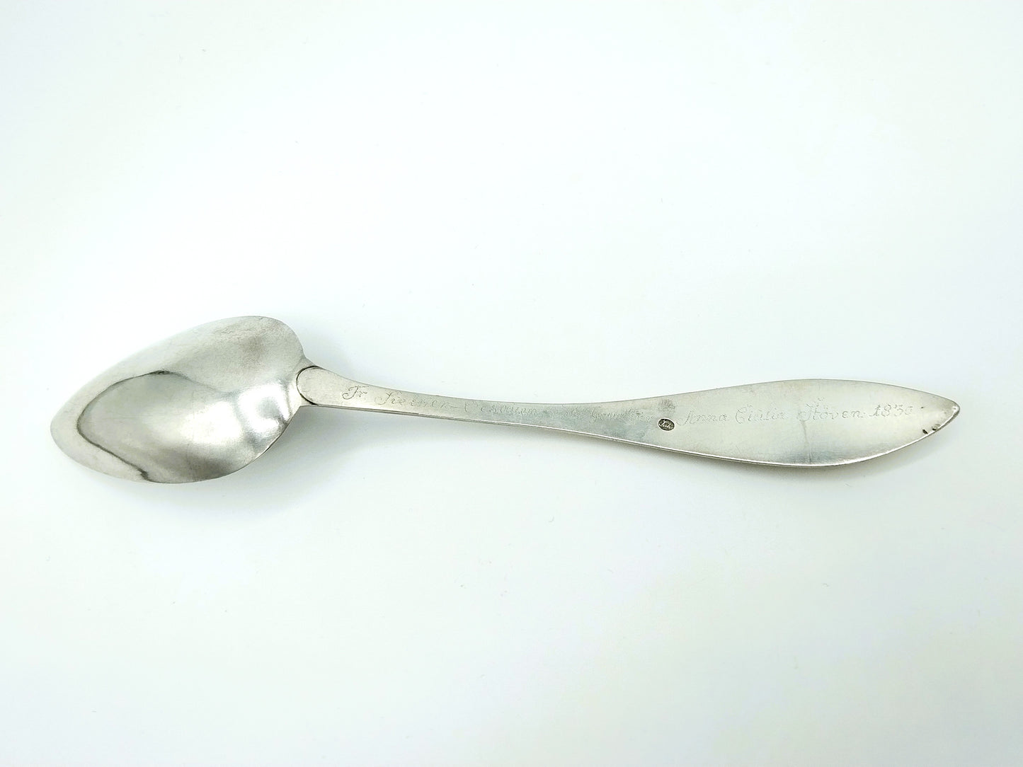 Zilveren lepel met granaat, Suhr, Wilster, Duitsland, 1830