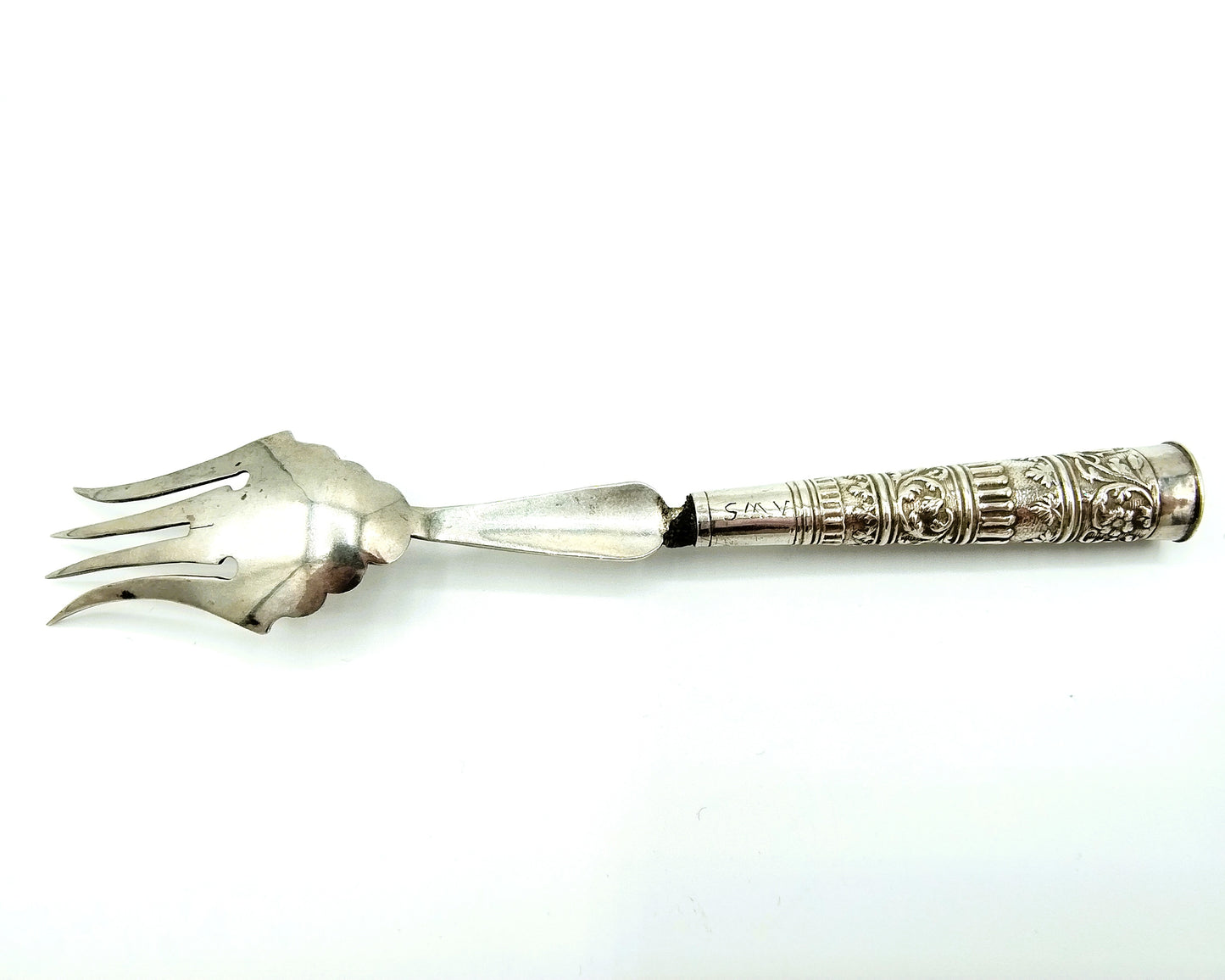 Zilveren heft aan vork, C. Coutrier, Amsterdam, ca. 1740