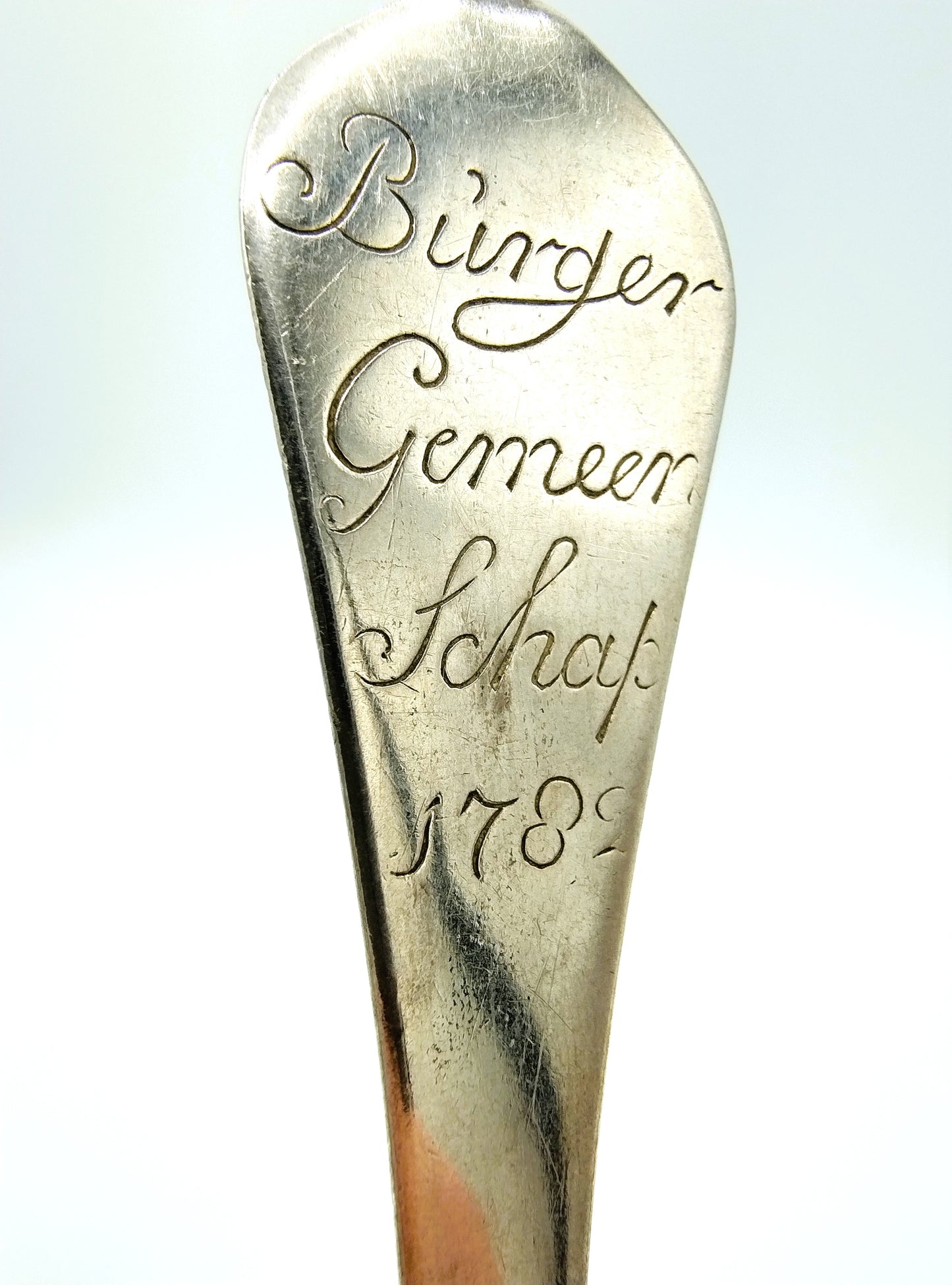 Zilveren lepel, R. Helweg, Burger Gemeenschap Amsterdam, 1782