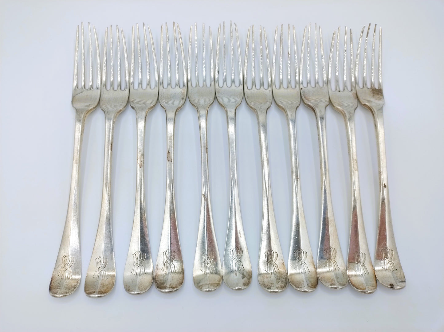 Dinner fork set, 11 pieces, Helweg, Hulscher, Amsterdam, 1786