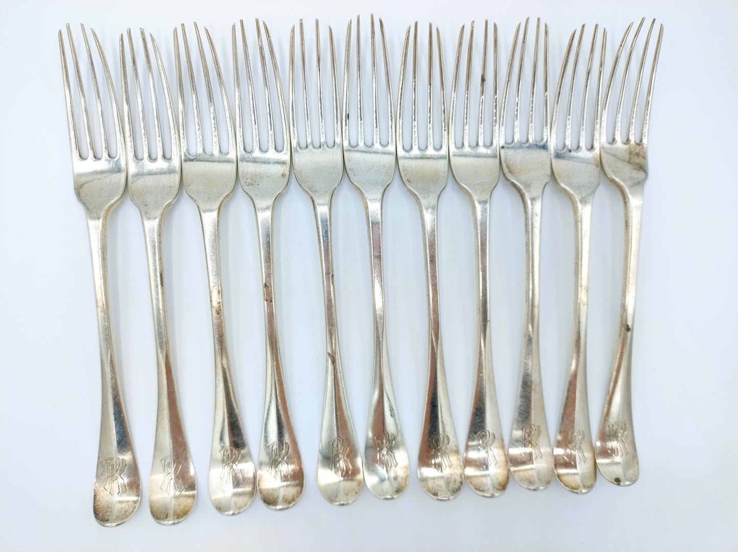 Dinner fork set, 11 pieces, Helweg, Hulscher, Amsterdam, 1786
