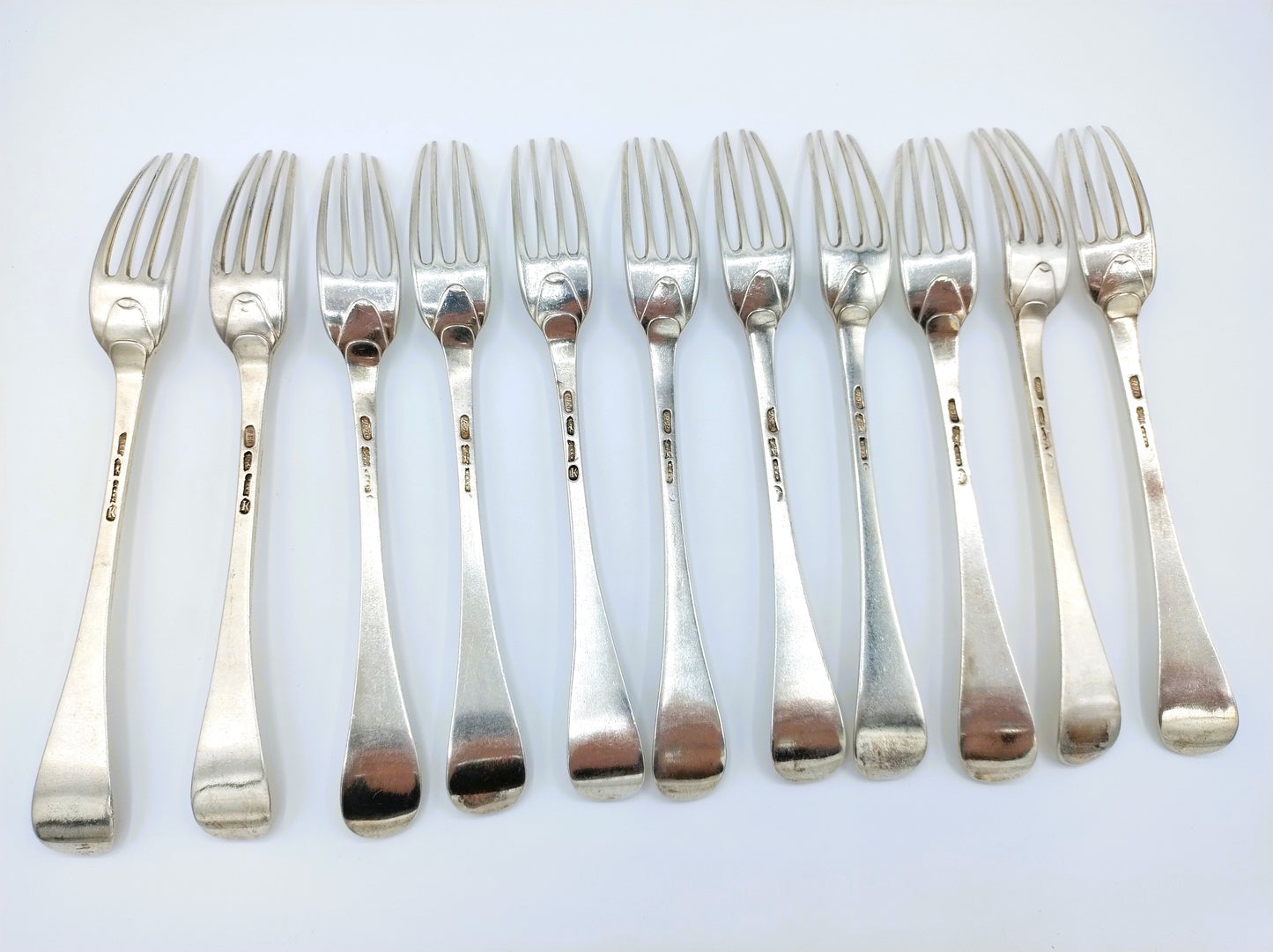 Dinner fork set, 11 pieces, Helweg, Hulscher, Amsterdam, 1786