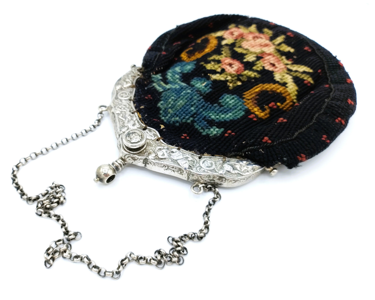 Silver clasp bag, J.S. Glasouw, Amsterdam, 1775