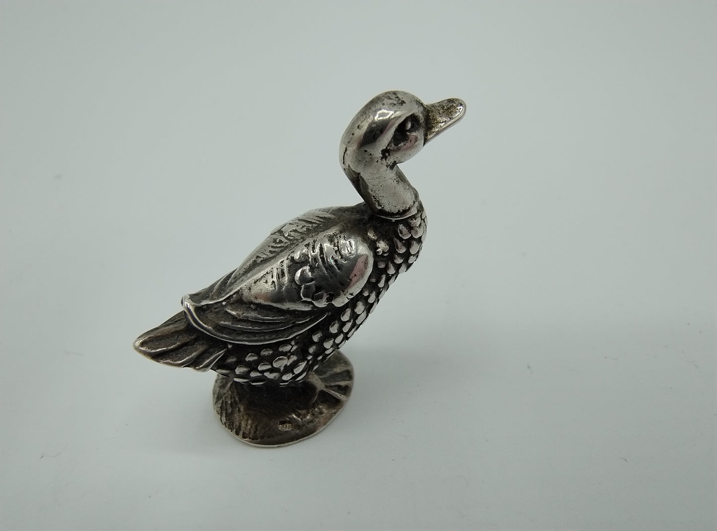 Zilveren miniatuur eend, 20e eeuws