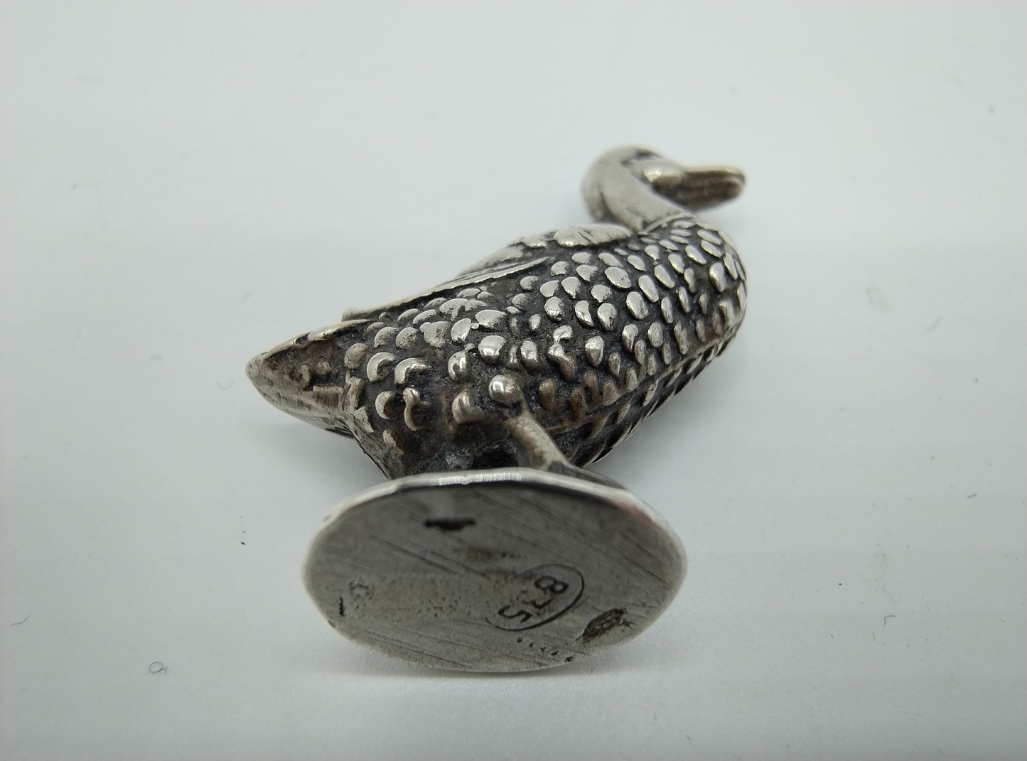 Zilveren miniatuur eend, 20e eeuws
