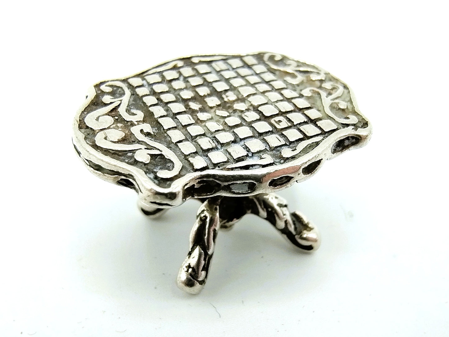Silver miniature table, 20th century.