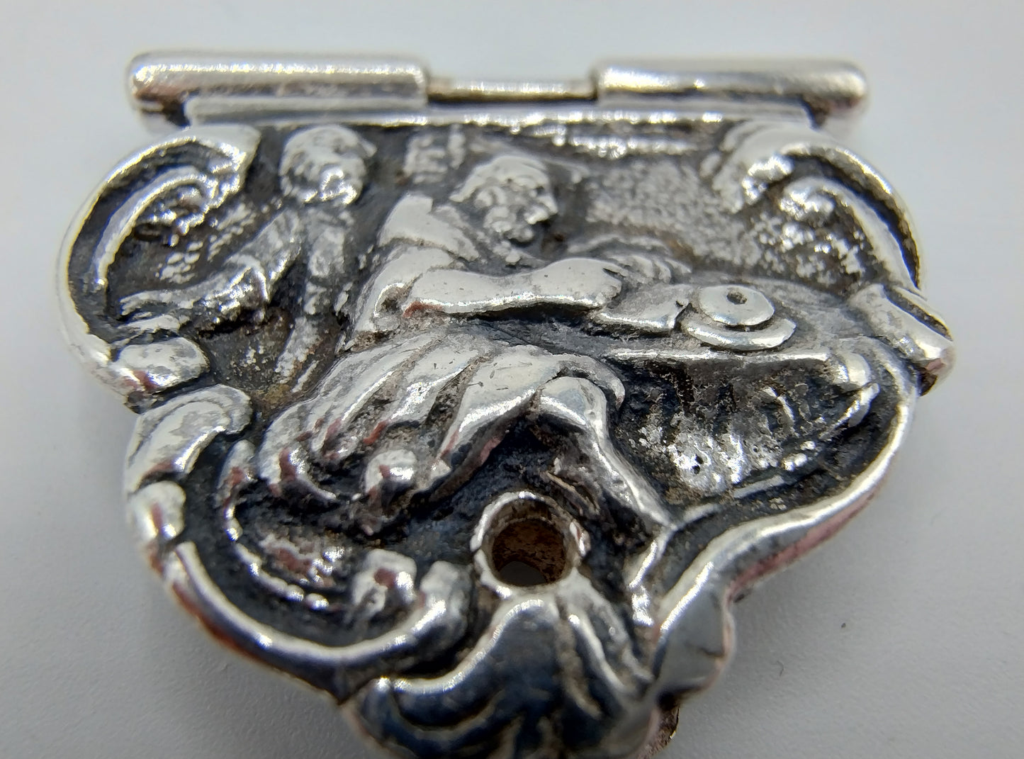 Silver Bible lock, mutineer, clamp arm, attachment, 4 front corner pieces, W. Ernsen and E. Knolleman / Hoorn, 18th century