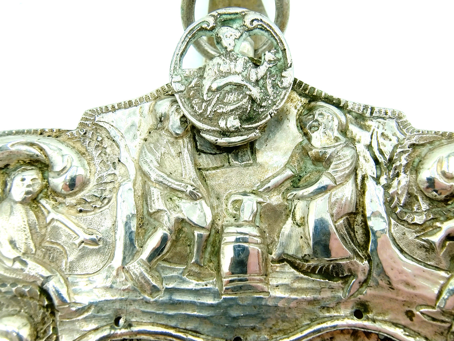 Silver bag bracket with bag hook, GL Schuiten, Groningen, 1810