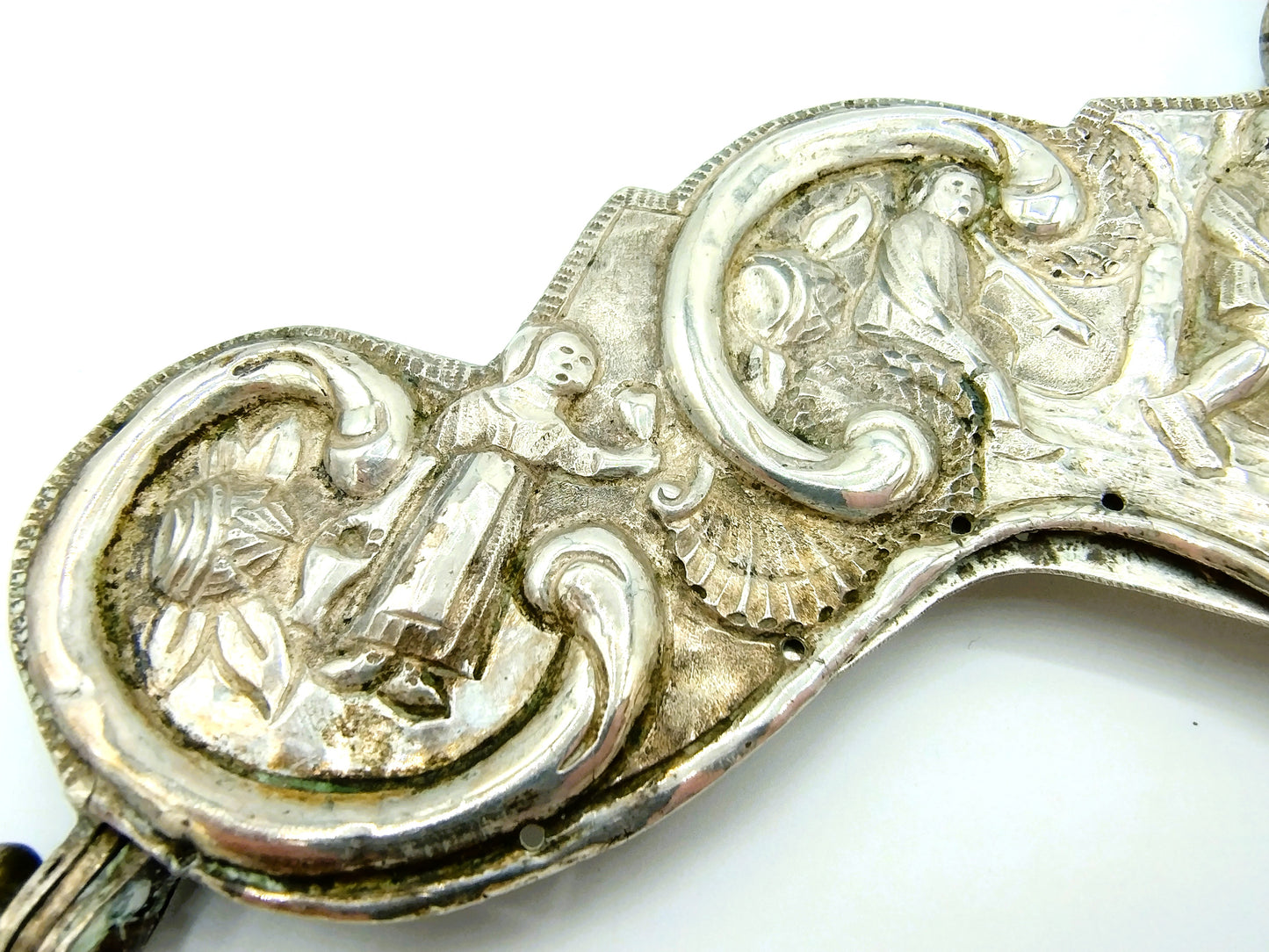 Silver bag bracket with bag hook, GL Schuiten, Groningen, 1810