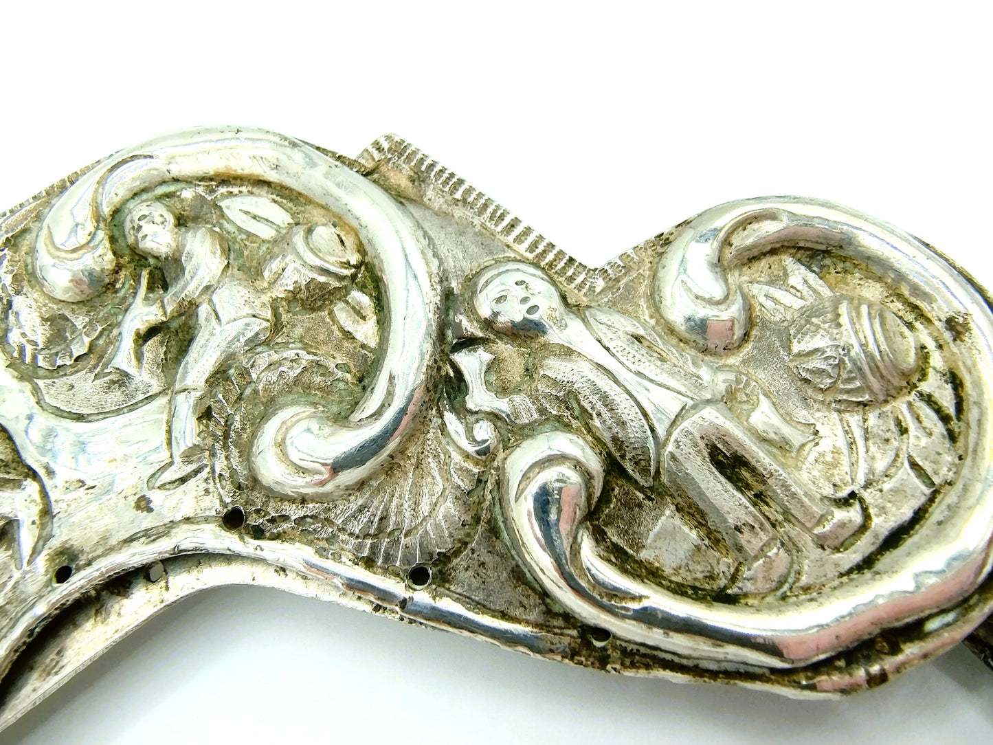Silver bag bracket with bag hook, GL Schuiten, Groningen, 1810