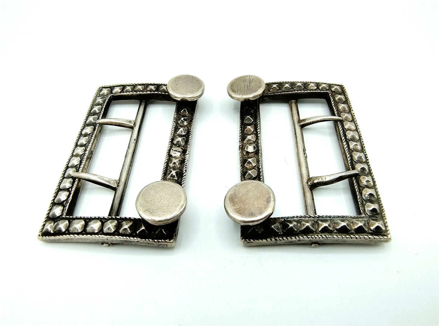 2 Zilveren gespen, Nederland, ca.1800