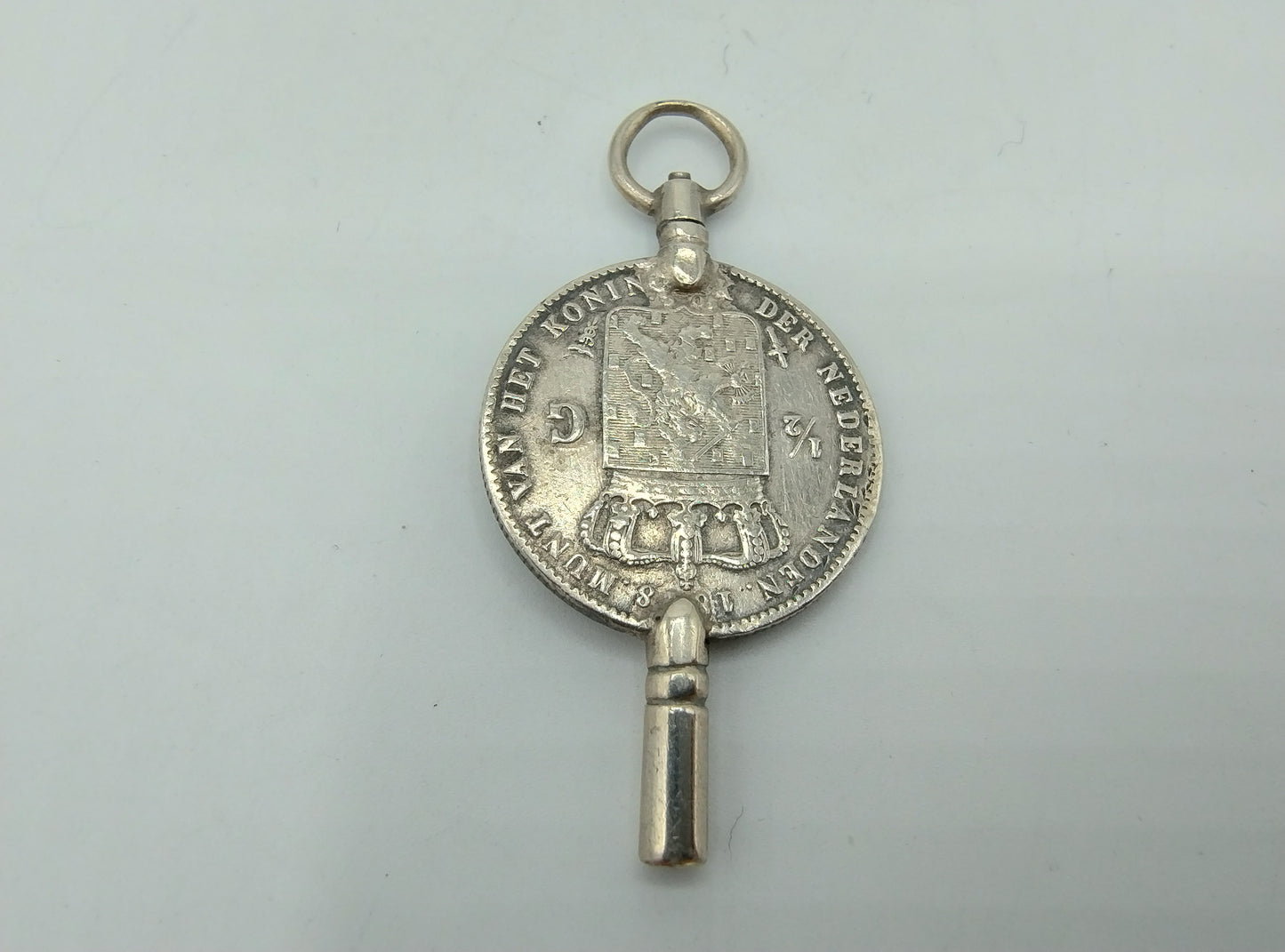 Zilveren horlogesleutel, halve gulden, Willem II, 1848