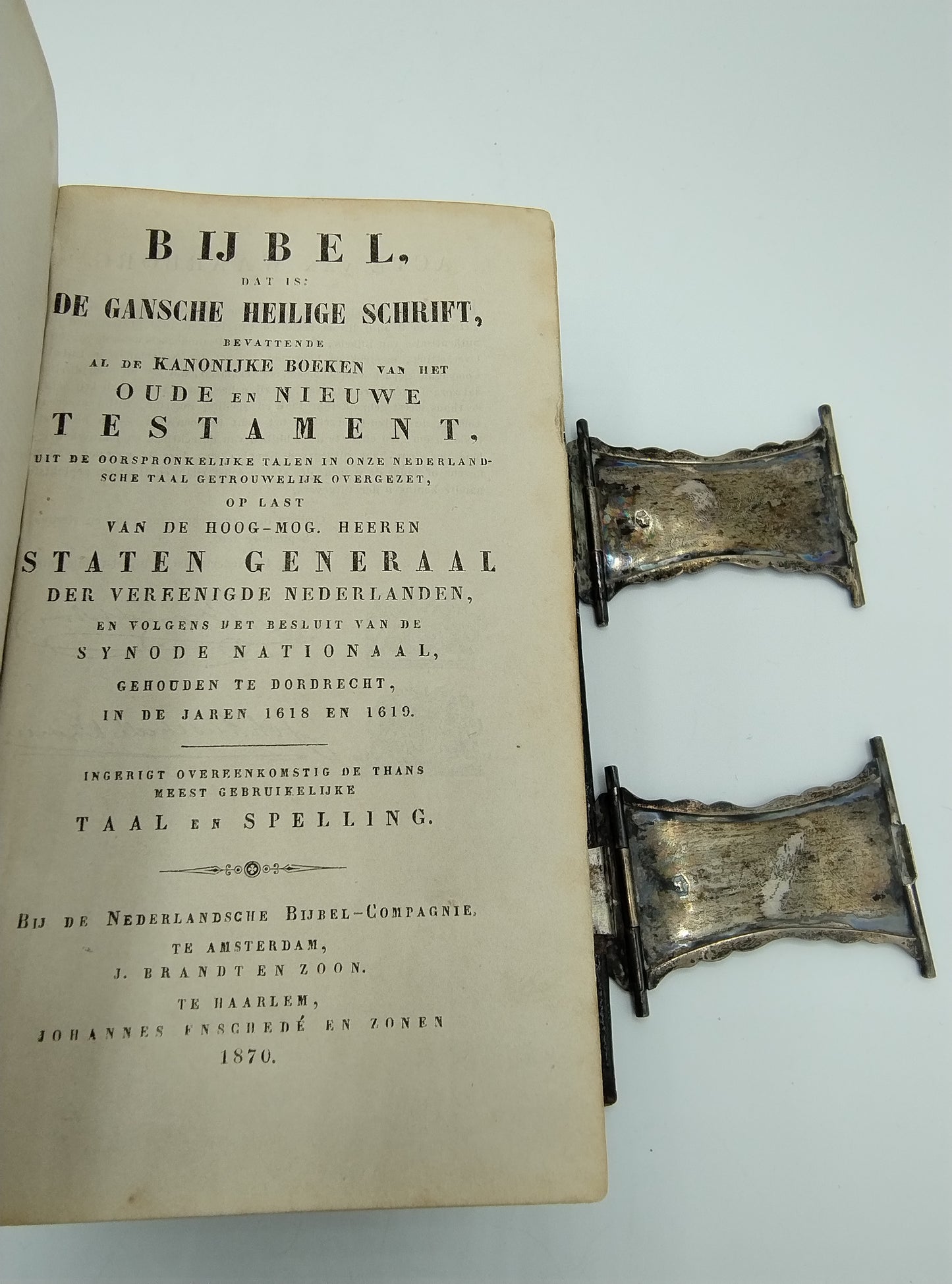 Bible with silver clasps, D. de Gilde Koppenol, Schoonhoven, 1889