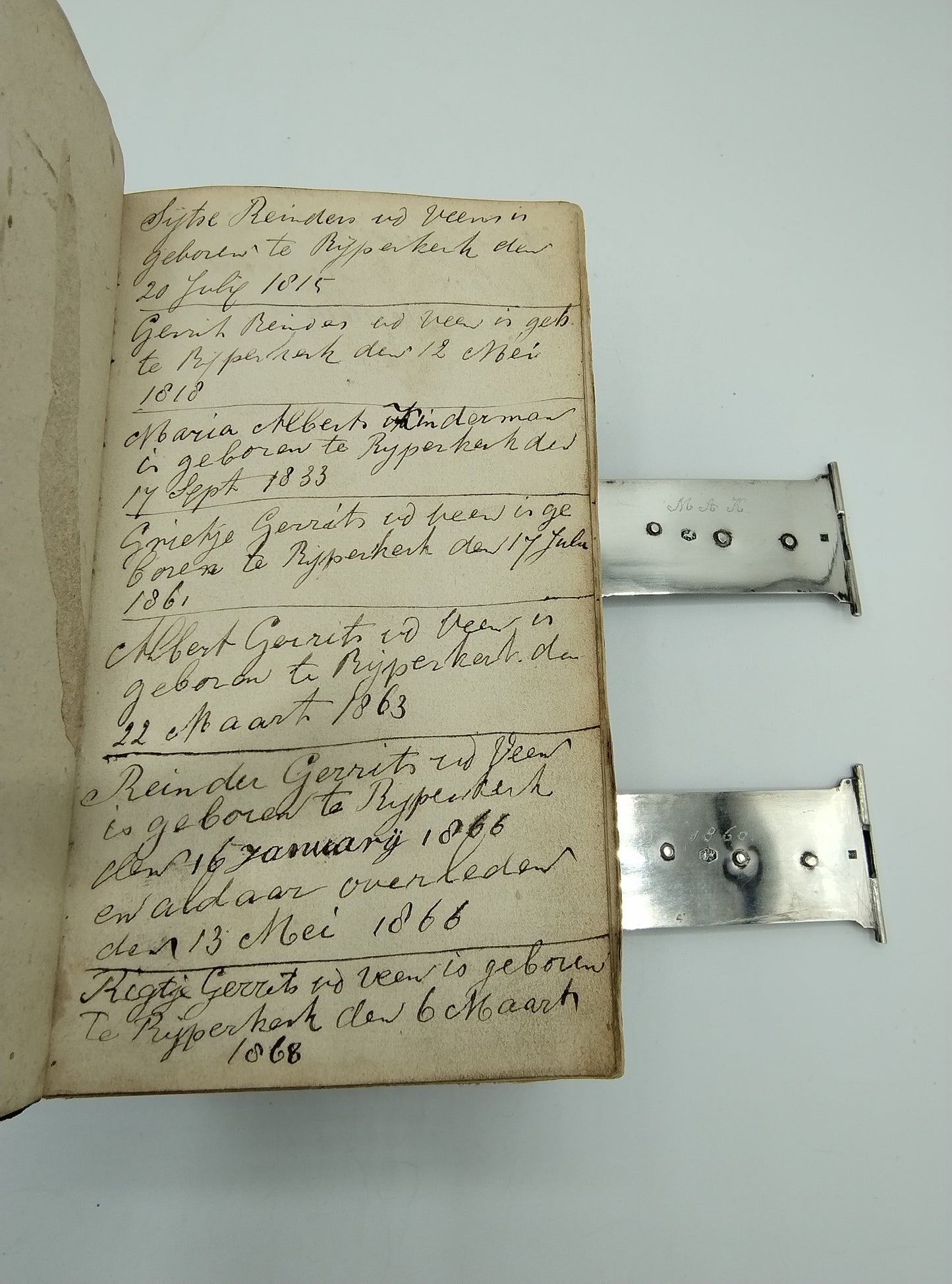 Bible with silver clasps, A. Kooiman, Schoonhoven, 1856