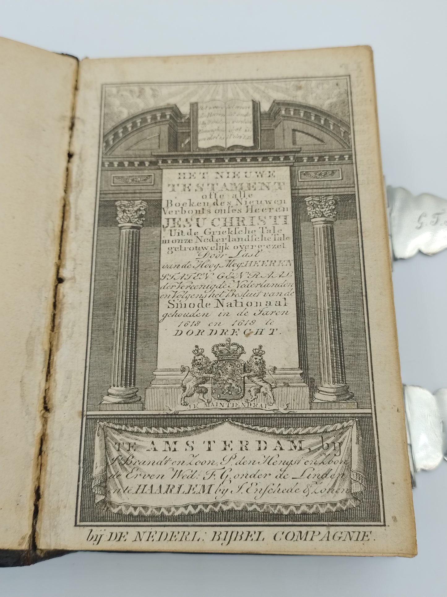Bijbel met zilveren sloten, J. Kooiman, Schoonhoven, 1874