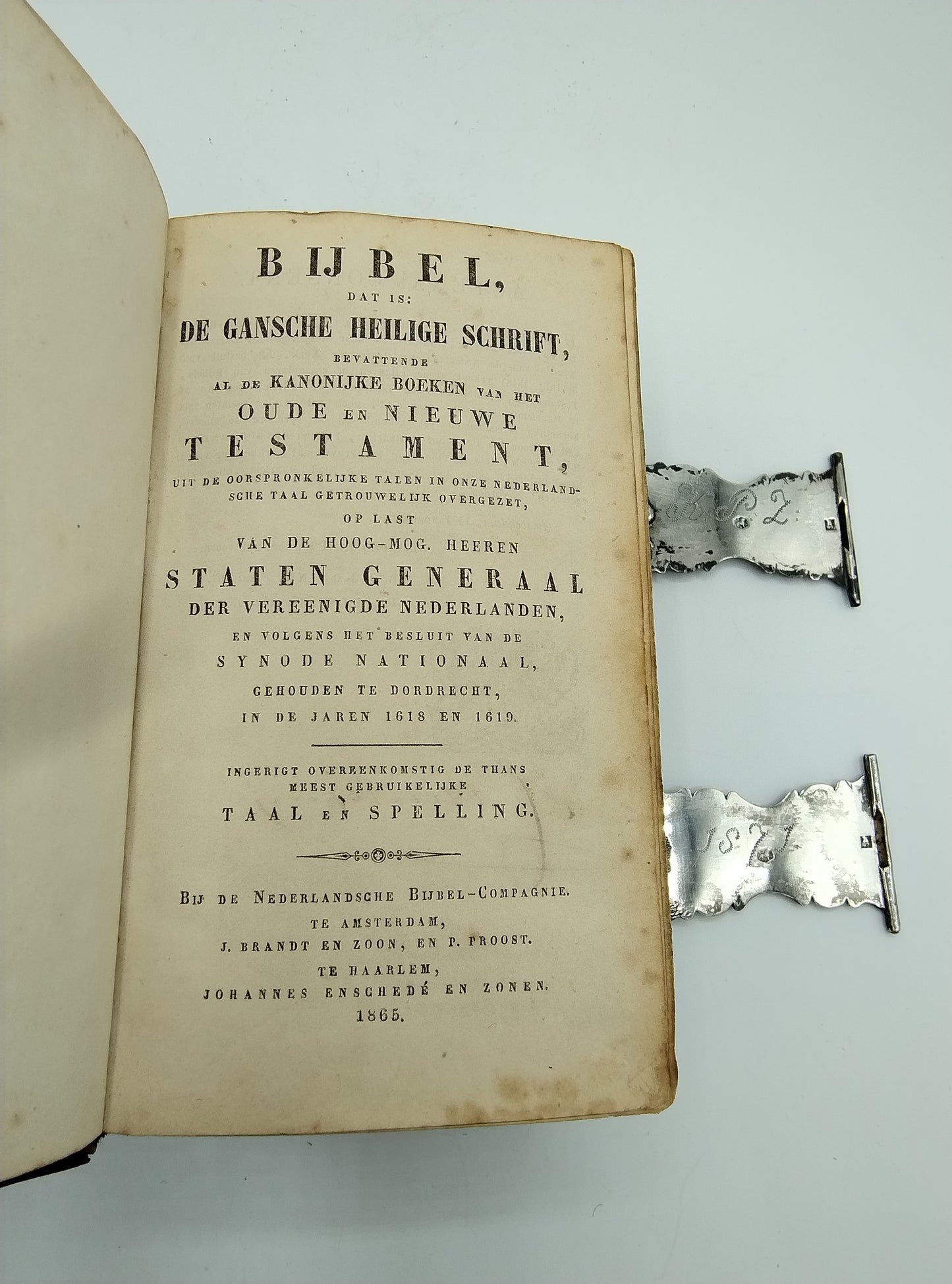 Bijbel met zilveren sloten, A.J. Nobel, Schoonhoven, 1867