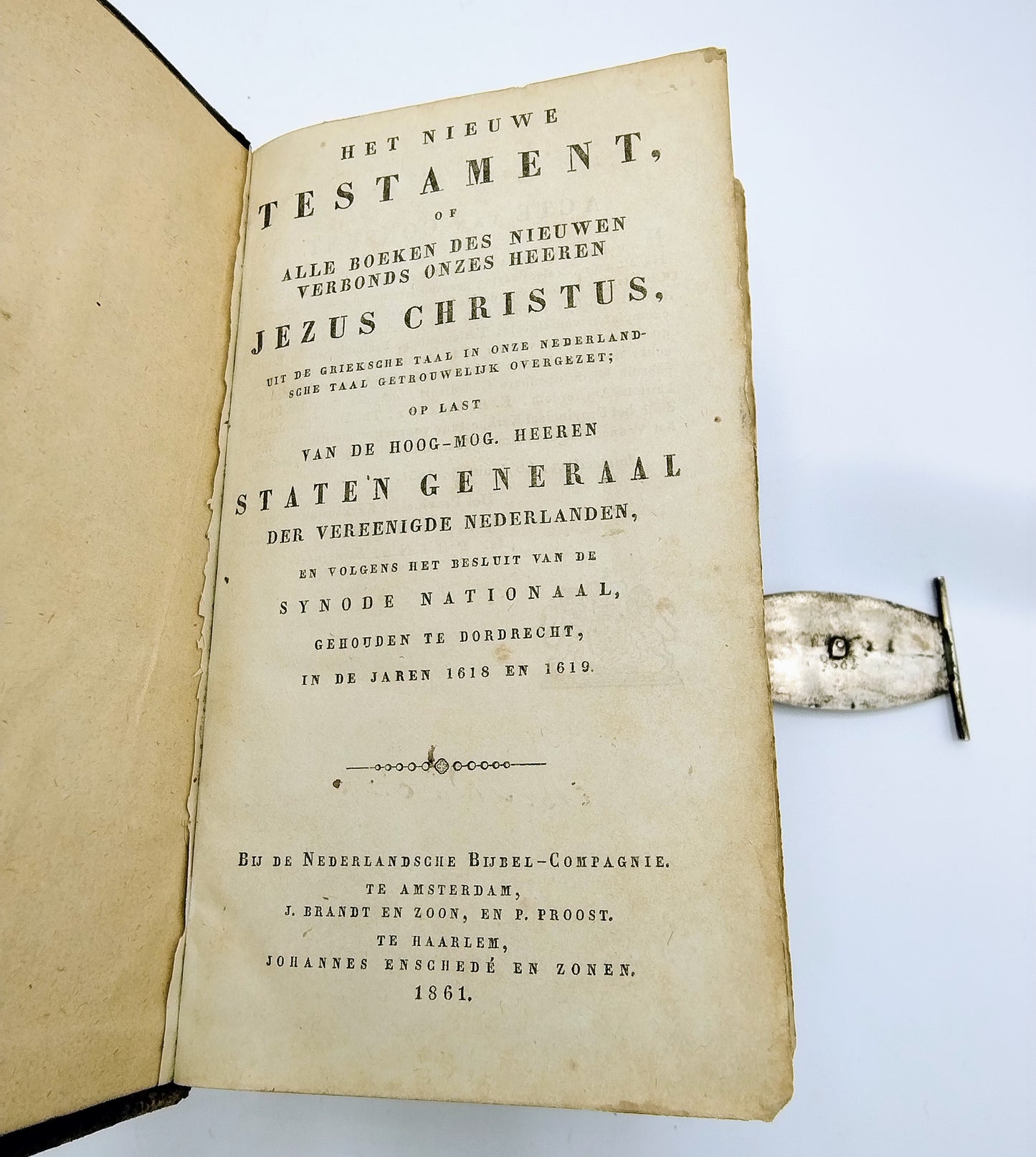 Bijbel met zilveren slot, P. Rienstra, Sneek, 1838