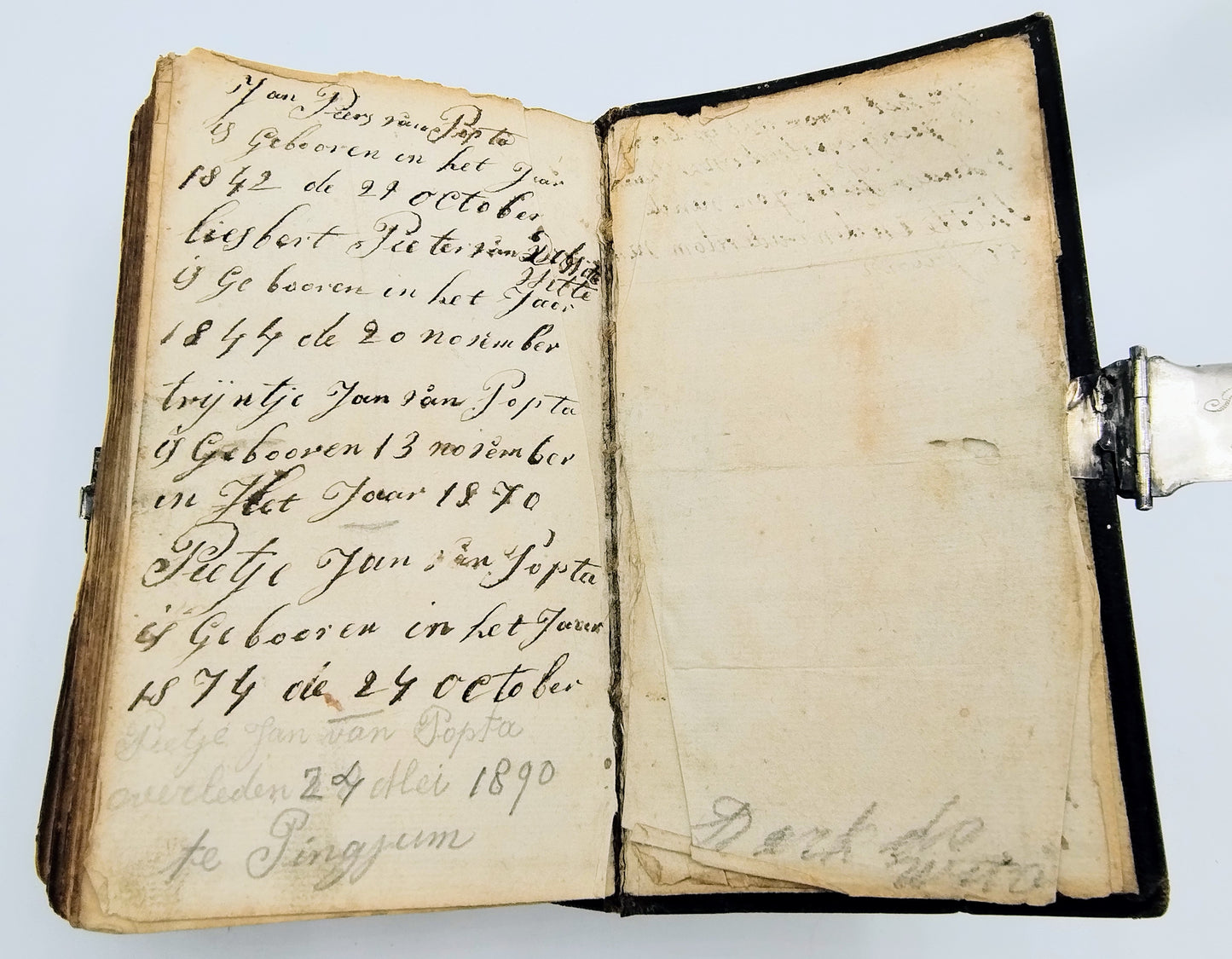 Bijbel met zilveren slot, Wed. M.H. Merkelbach, Harlingen, 1843