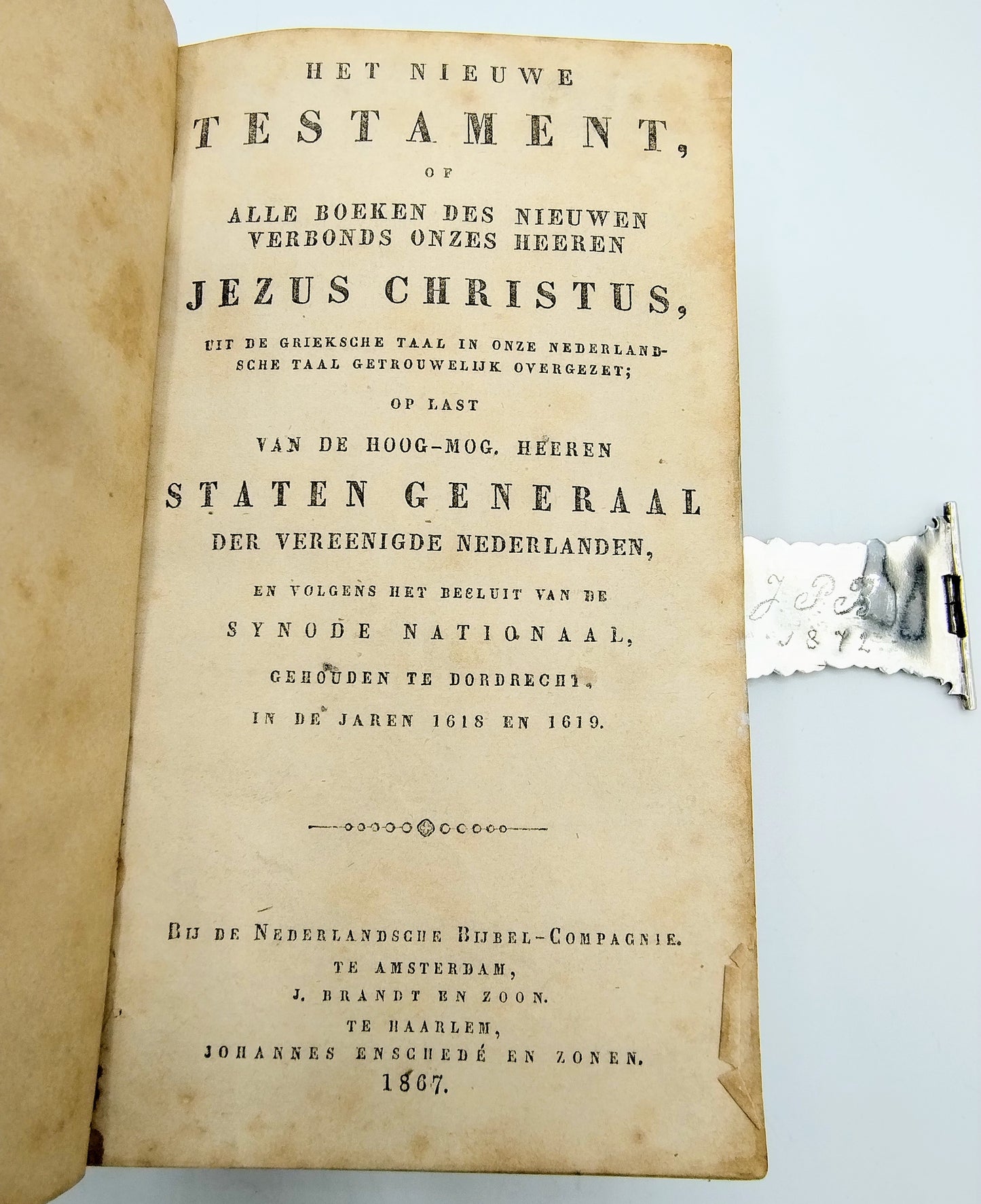 Bibel mit Silberschloss, KJ Kanninga / Drachten, 19. Jahrhundert