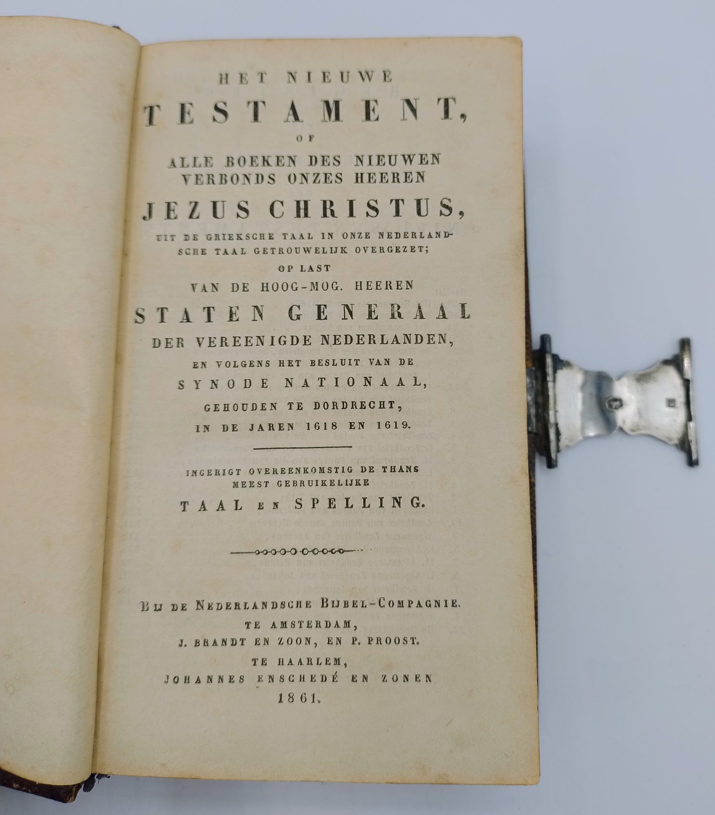 Bibel mit Silberschloss, J. Kooiman, Schoonhoven, 1863