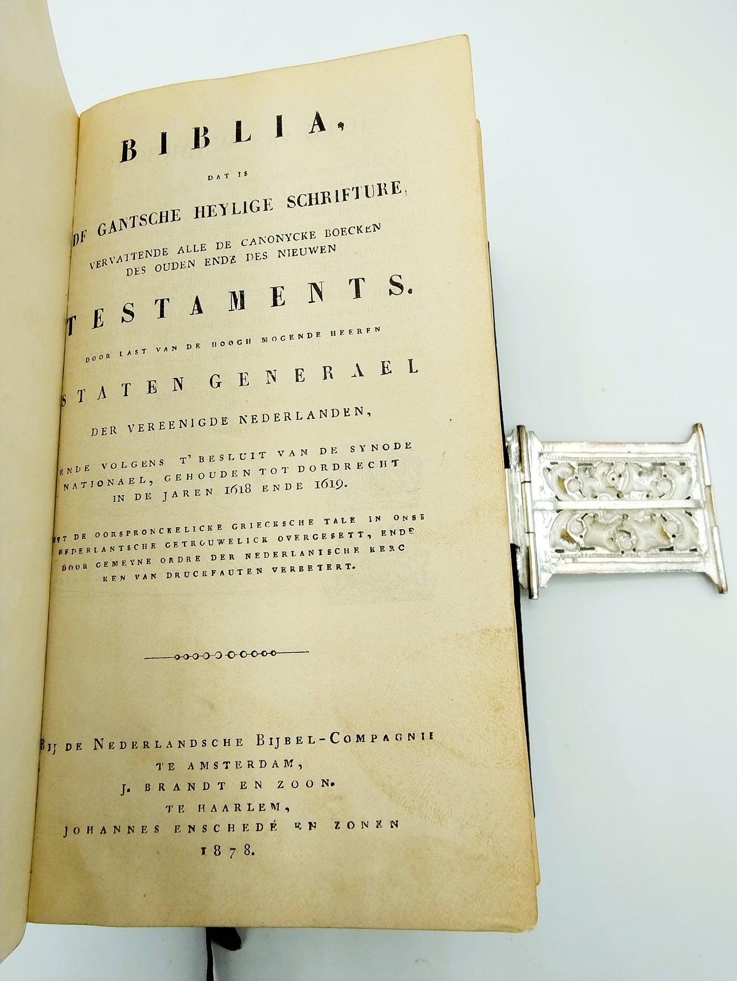 Bibel mit Silberschloss, J. Hemmes / Assen, 19. Jahrhundert