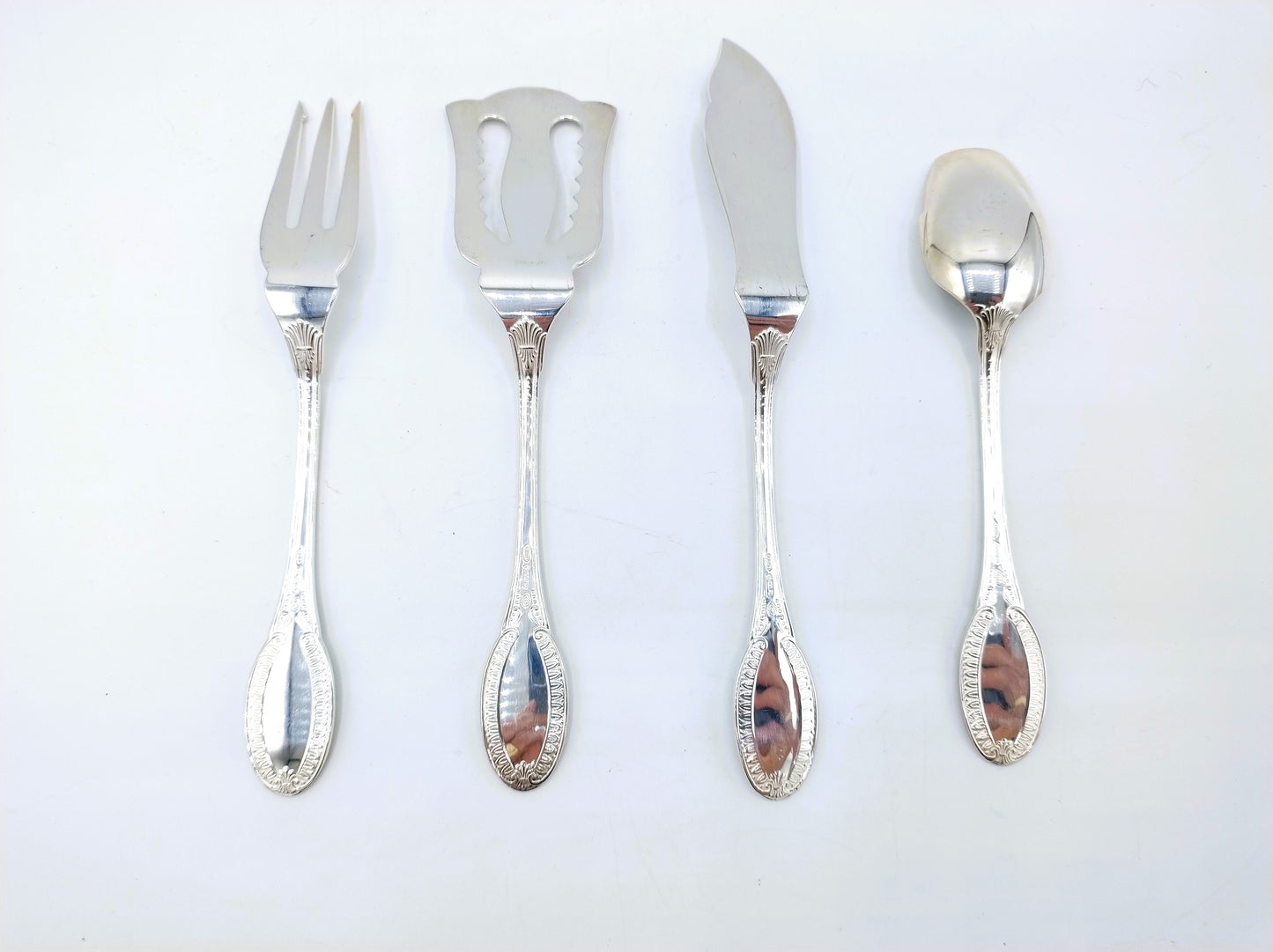 4-Delig zilveren Hors D'oeuvre set, Greggio, Tencarola, 20e eeuws