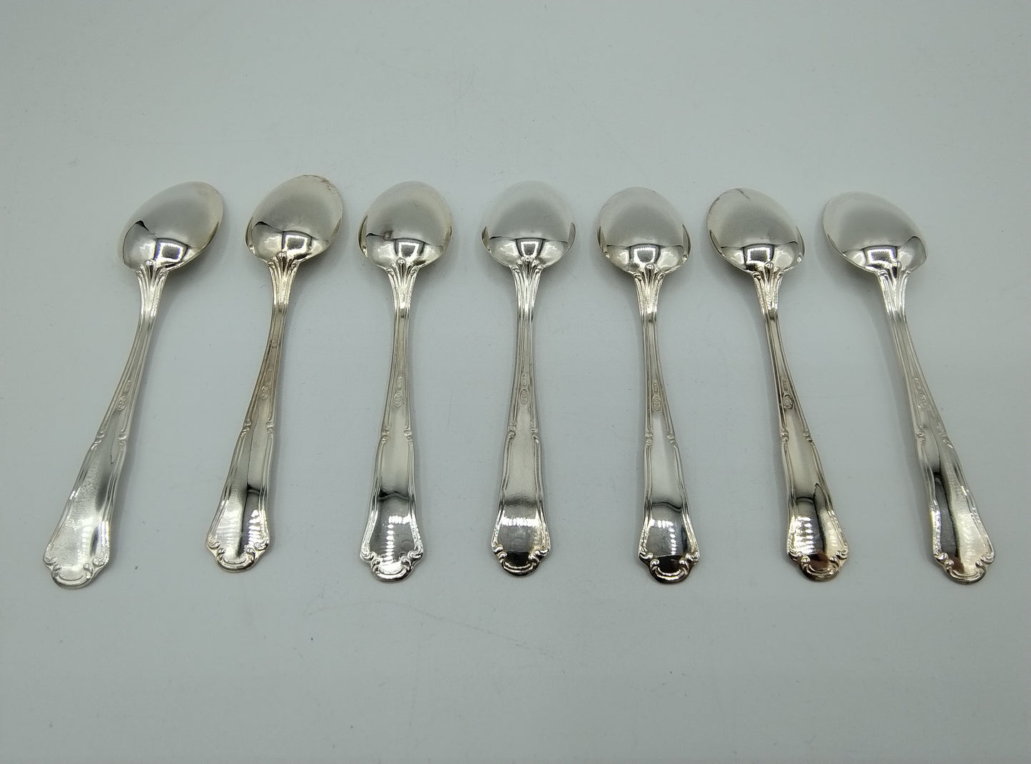 Zilveren theelepels, 7-delig, Fa. C. di Luigi, Teolo Praglia, 20e eeuws