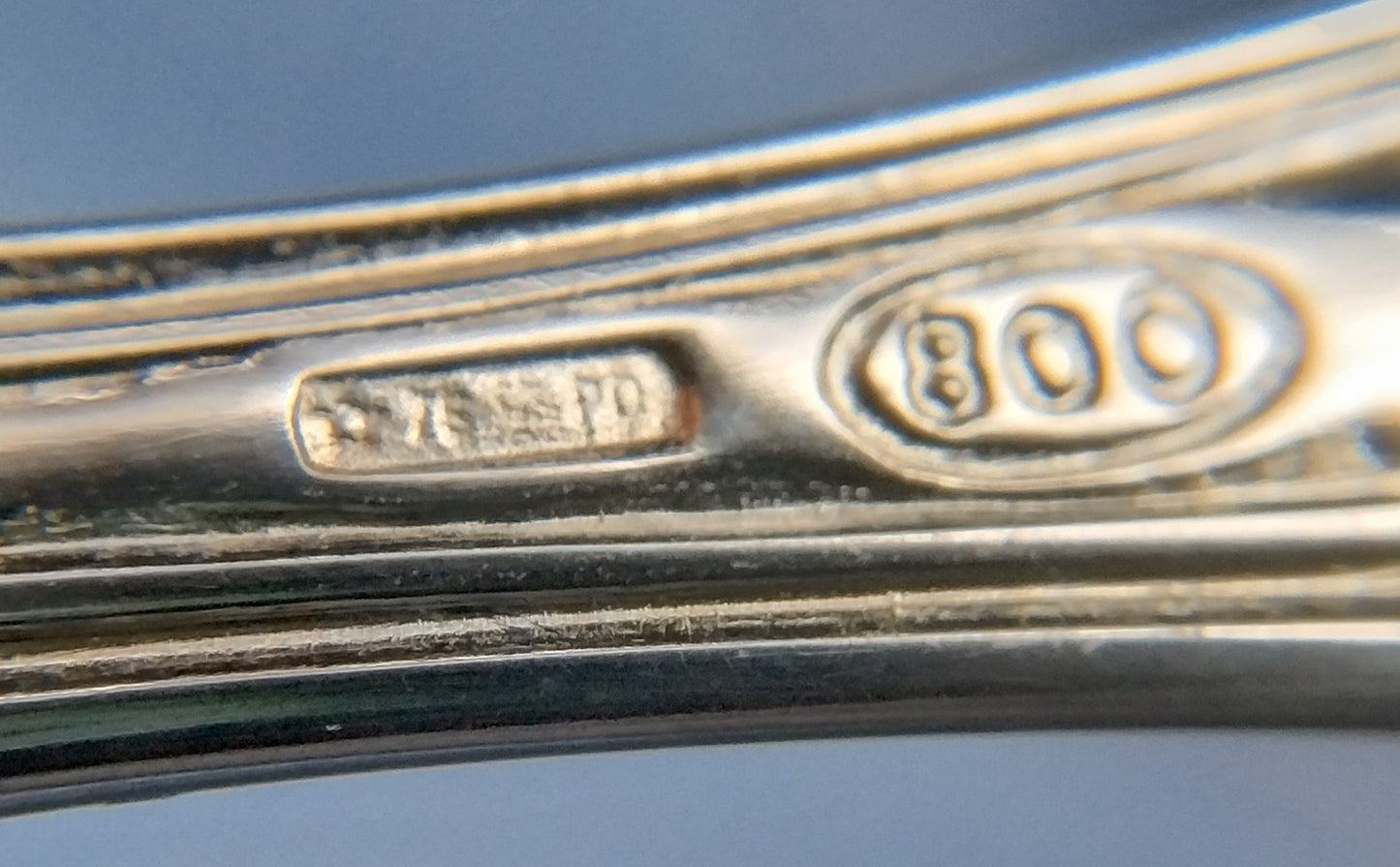 Zilveren theelepels, 7-delig, Fa. C. di Luigi, Teolo Praglia, 20e eeuws