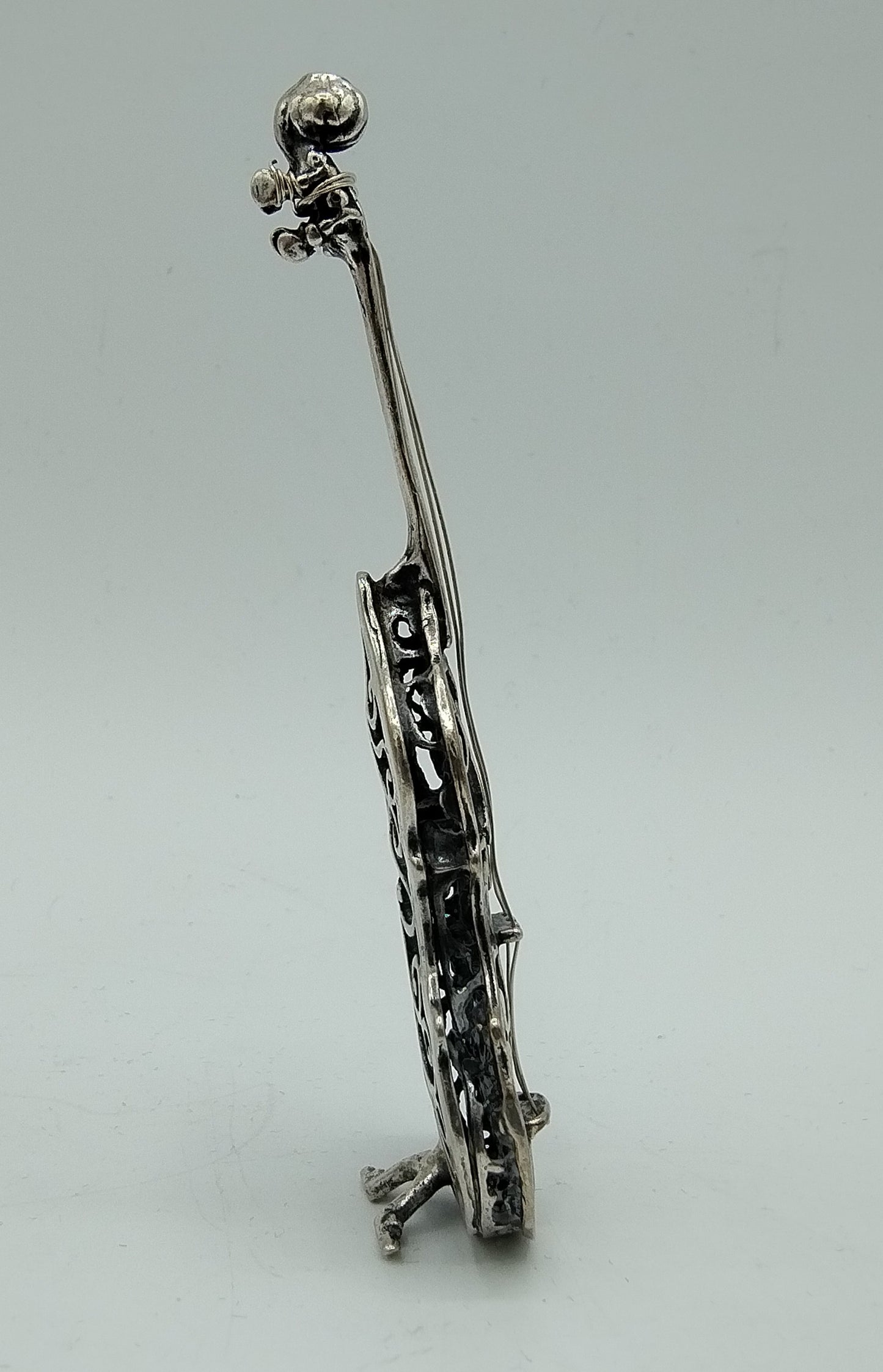 Zilveren miniatuur contrabas, Arezzo, 20e eeuws