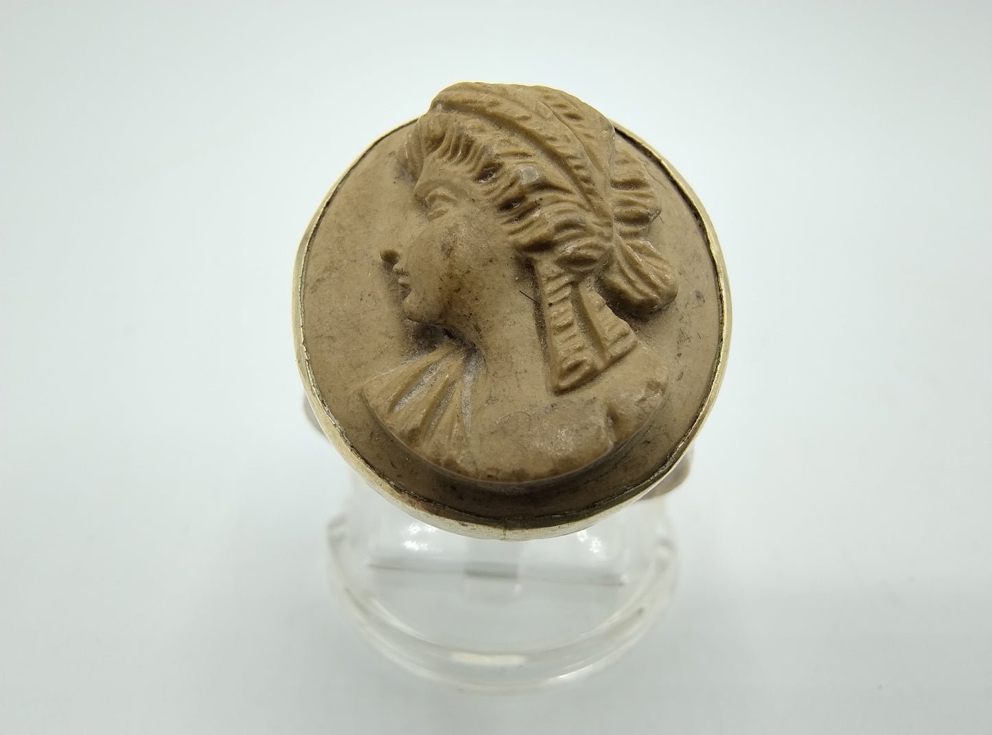 Silver ring with lava cameo, 835, 21 mm