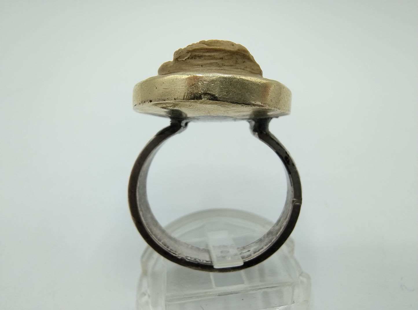Silver ring with lava cameo, 835, 21 mm