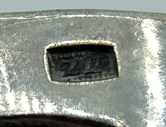 Zilveren ring met agaat, 925, 18 mm