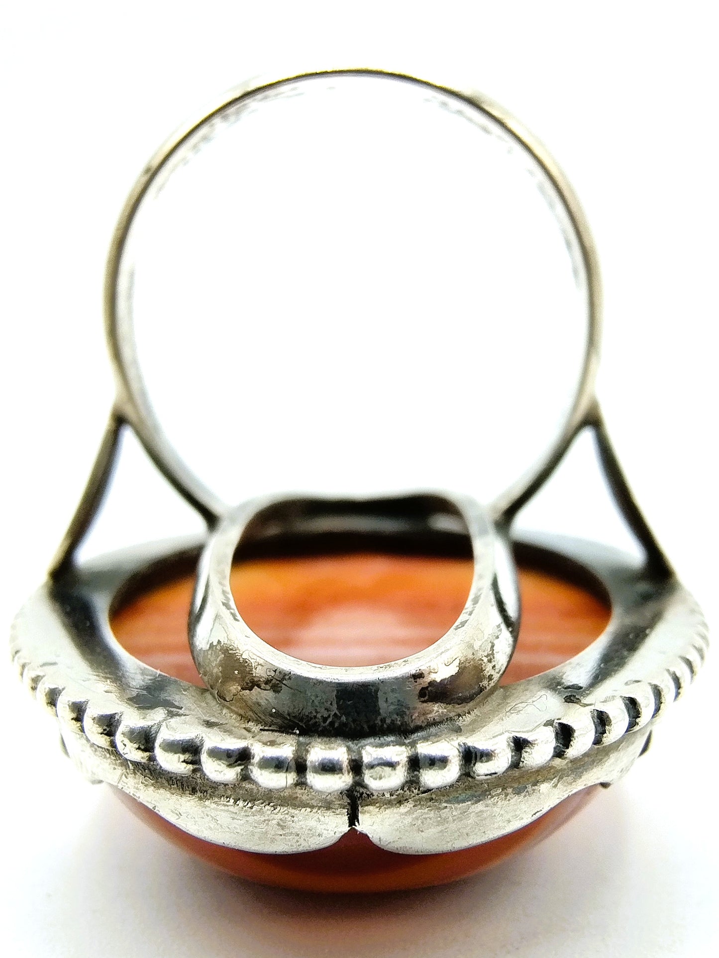 Zilveren ring met agaat, 835, 17,5 mm