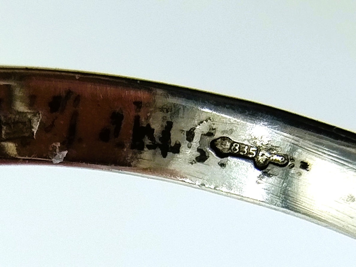 Zilveren ring met agaat, 835, 17,5 mm