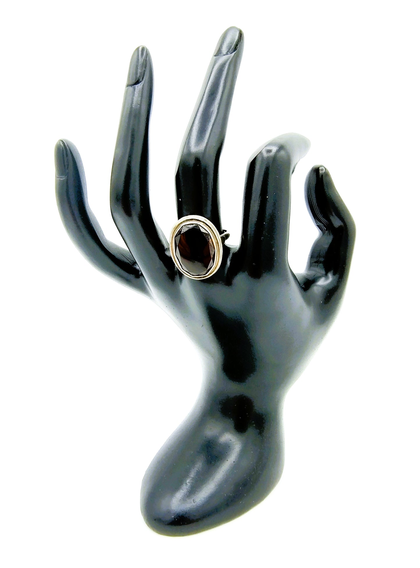 Zilveren ring met granaat, 835, 18 mm