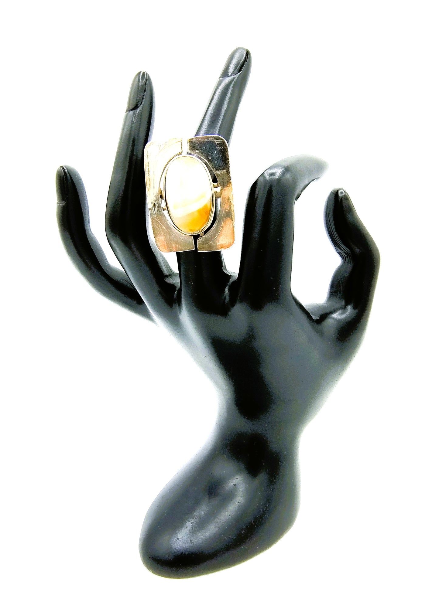 Zilveren ring met een agaat, 800, 18 mm