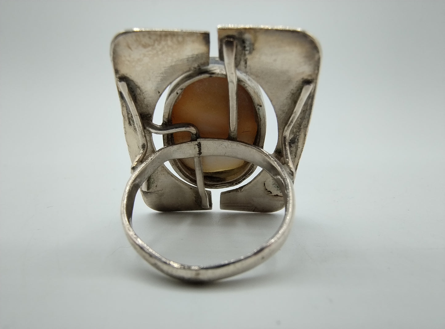 Zilveren ring met een agaat, 800, 18 mm