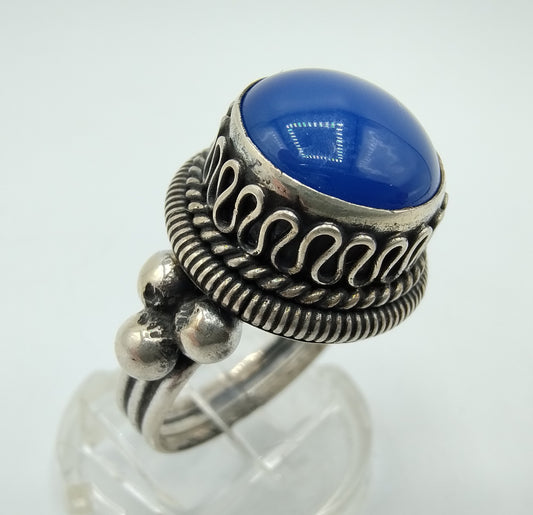 Zilveren ring met Lapis Lazuli, 925, 19,5 mm