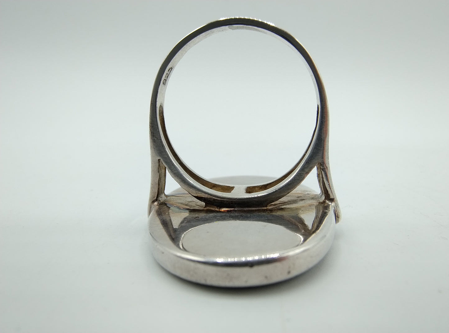 Zilveren ring met Onyx, 925, 18 mm