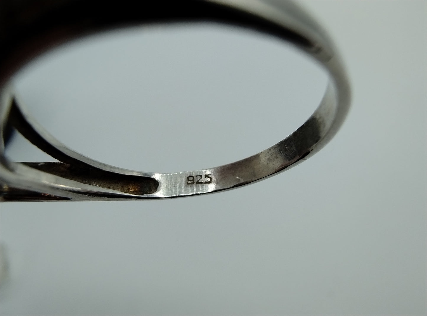 Zilveren ring met Onyx, 925, 18 mm