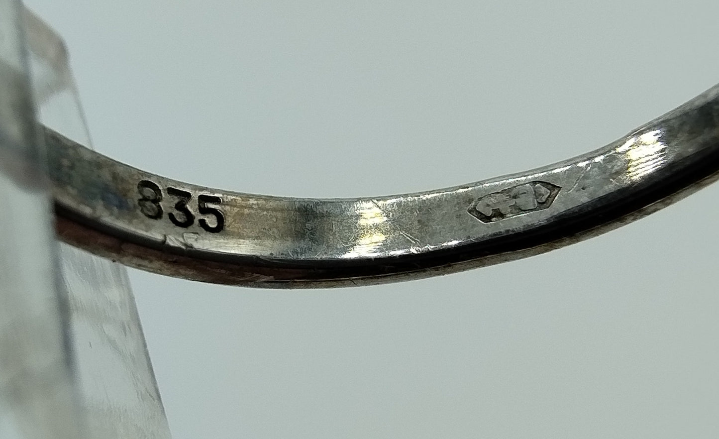 Zilveren ring met Onyx, 835, 18 mm