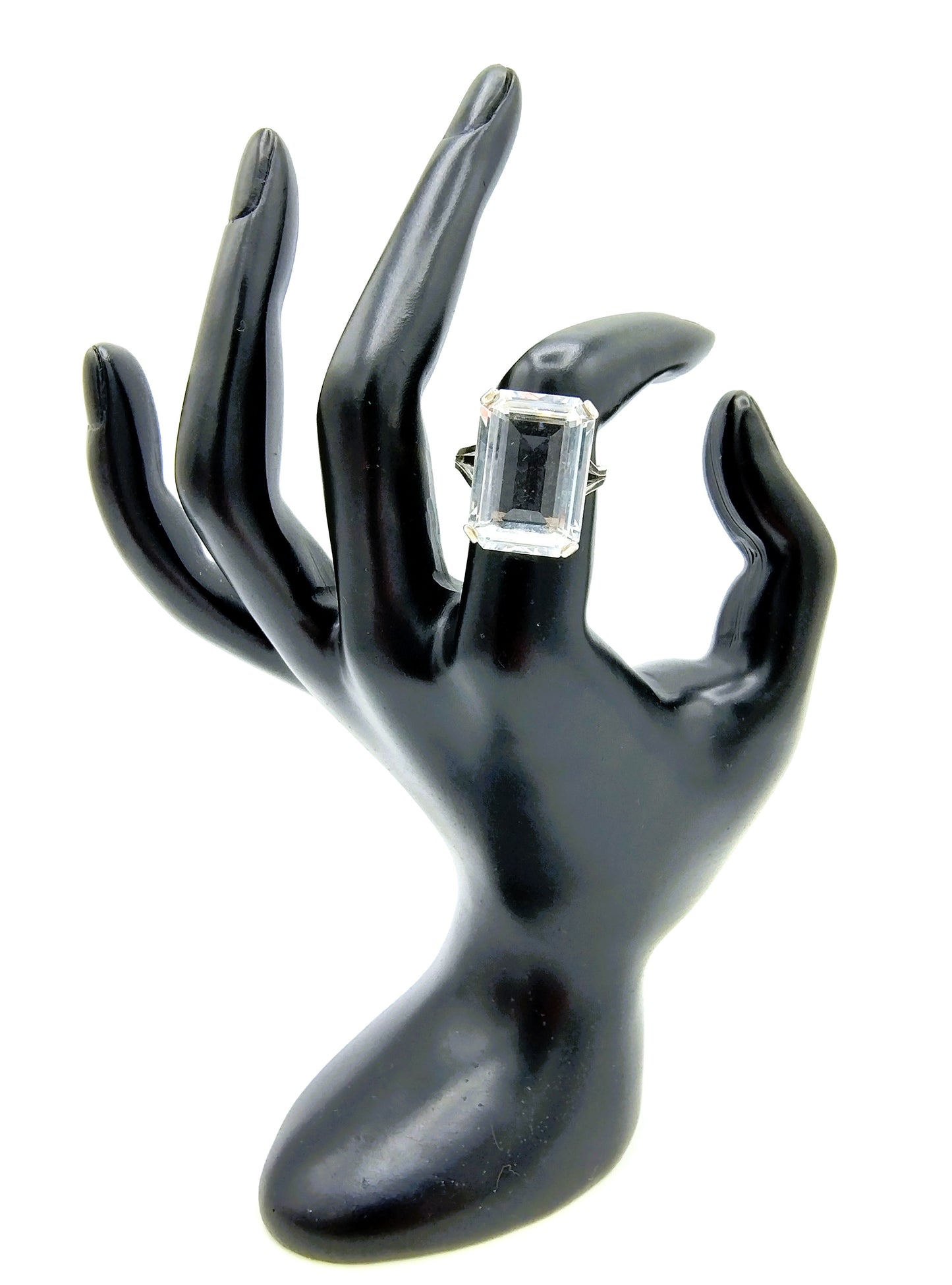 Zilveren ring met kristal, 925, 17,25 mm