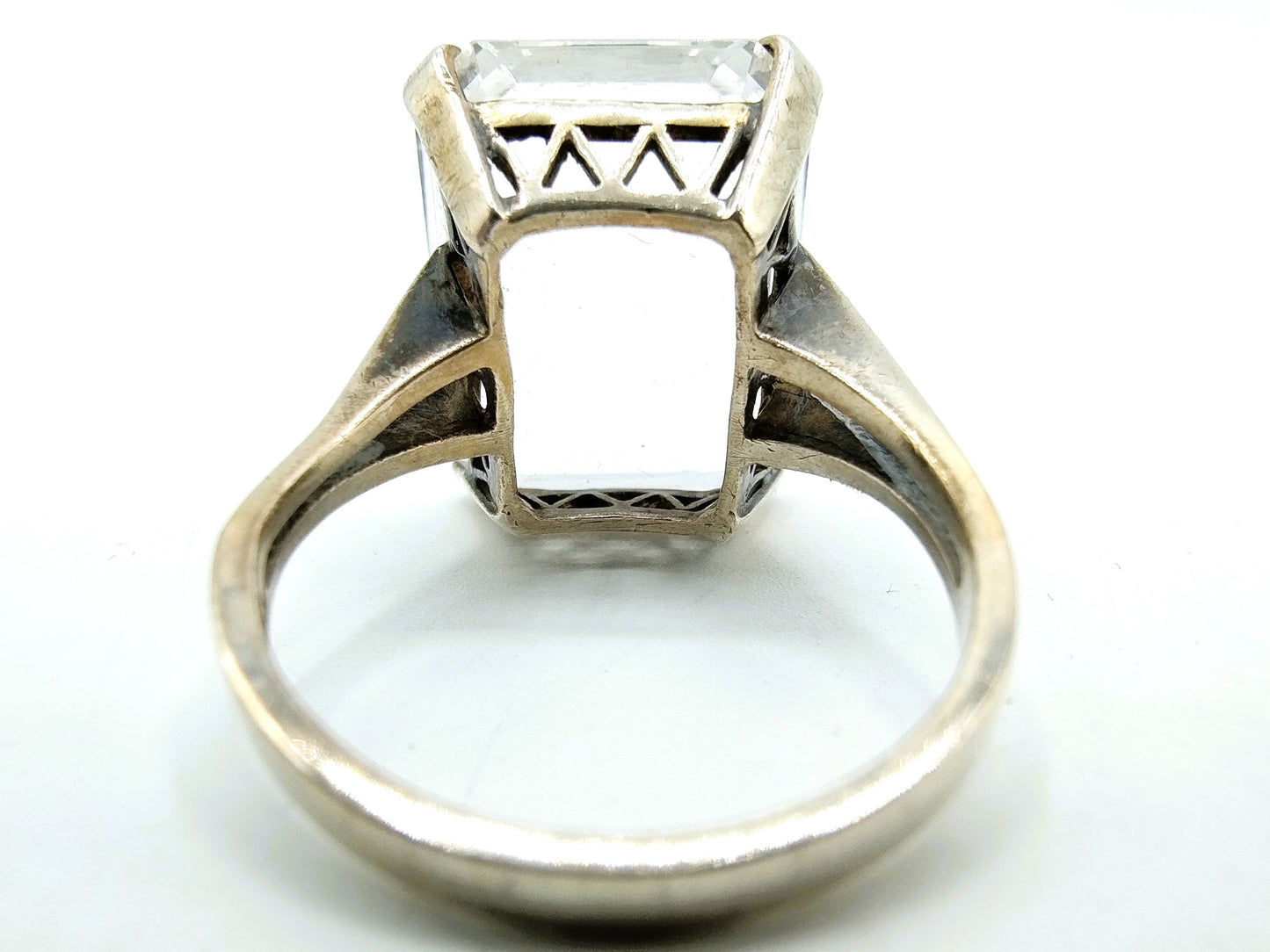 Zilveren ring met kristal, 925, 17,25 mm