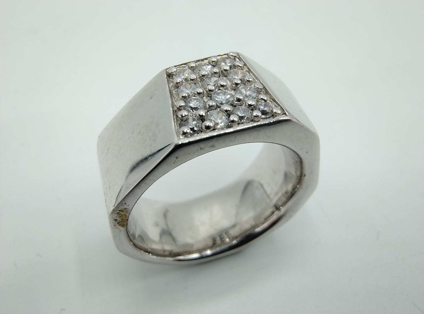Zilveren ring met zirkonia's, 925, 18 mm