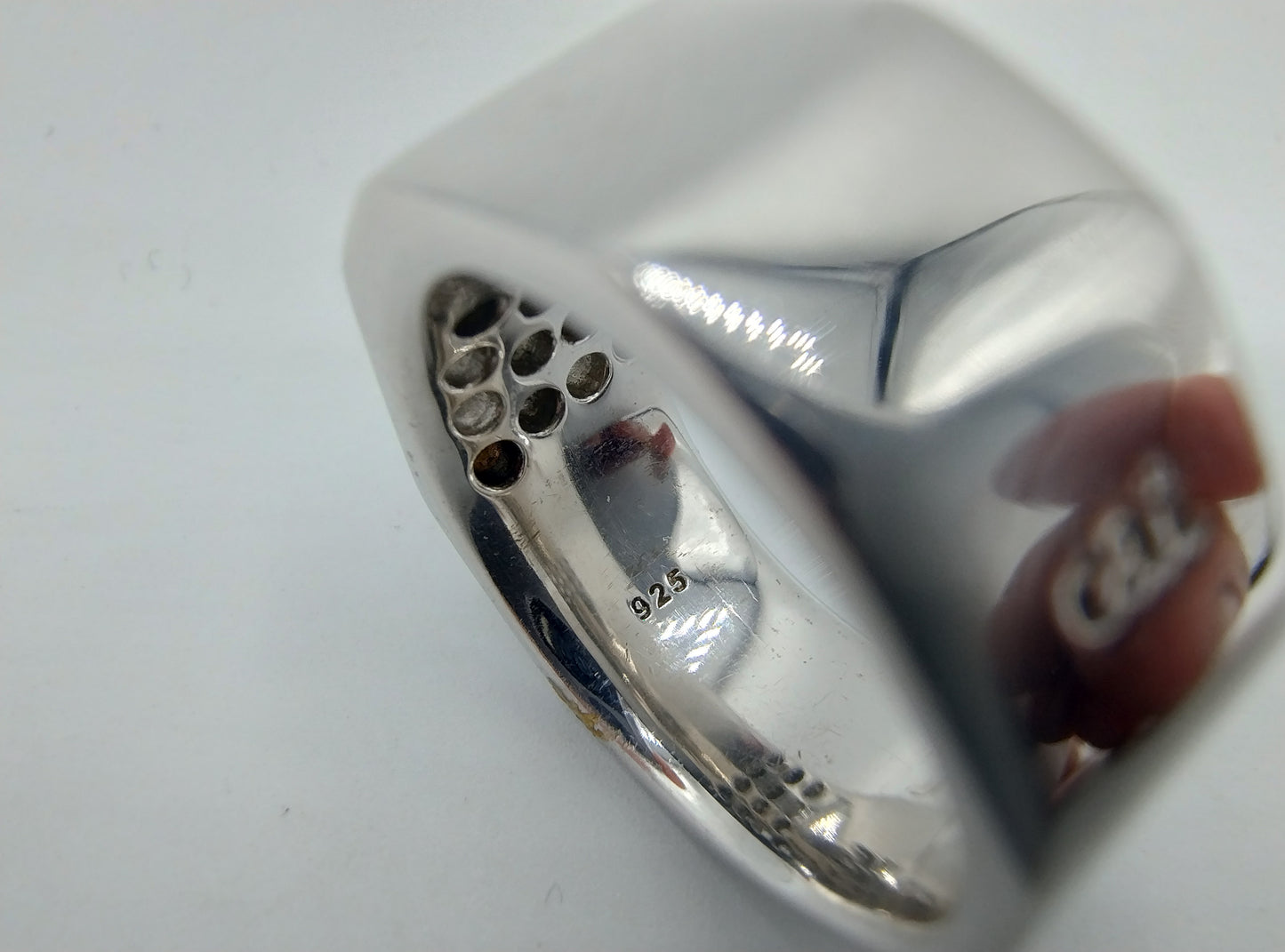 Zilveren ring met zirkonia's, 925, 18 mm