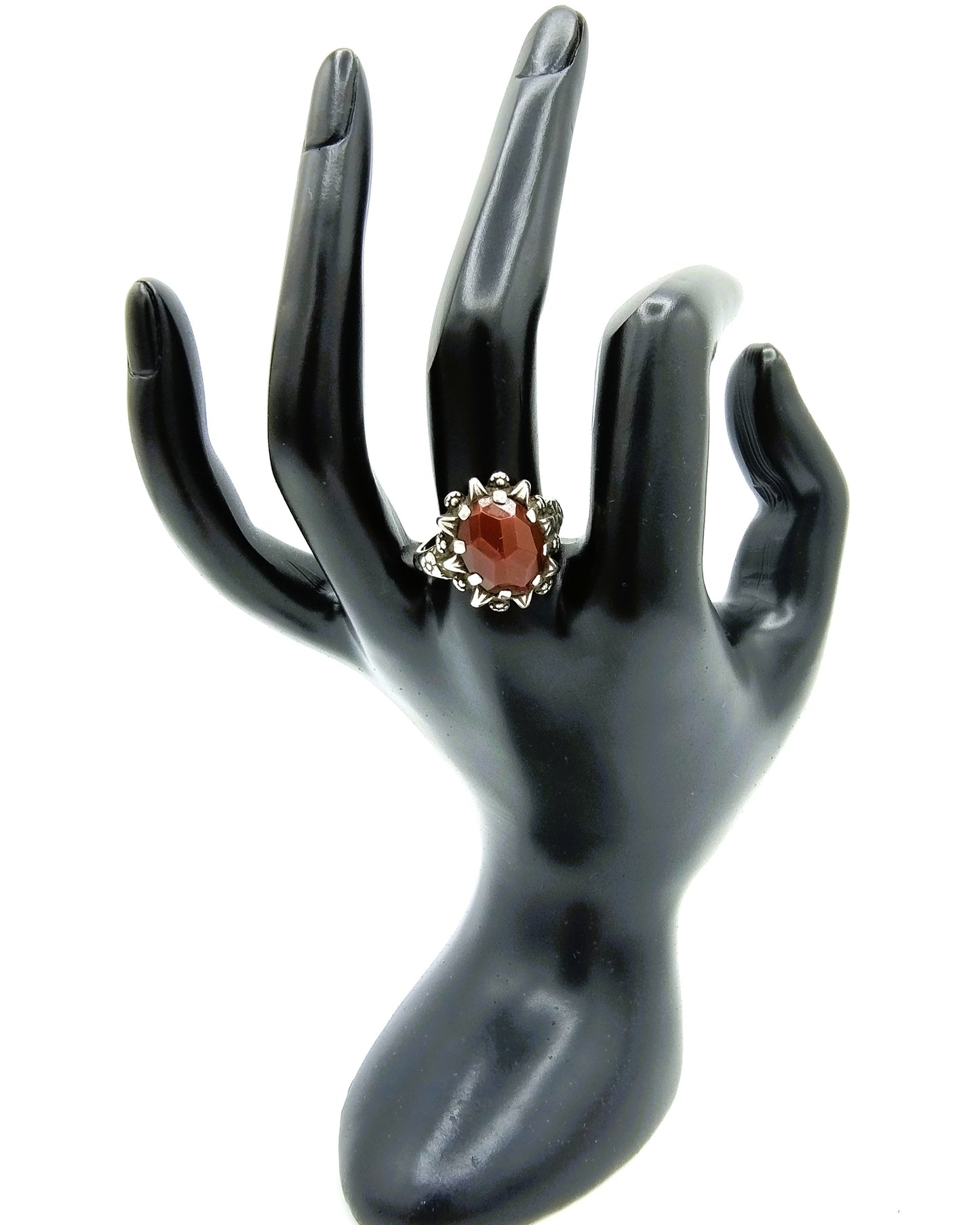 Zilveren ring met carneool, 835, 17,5 mm