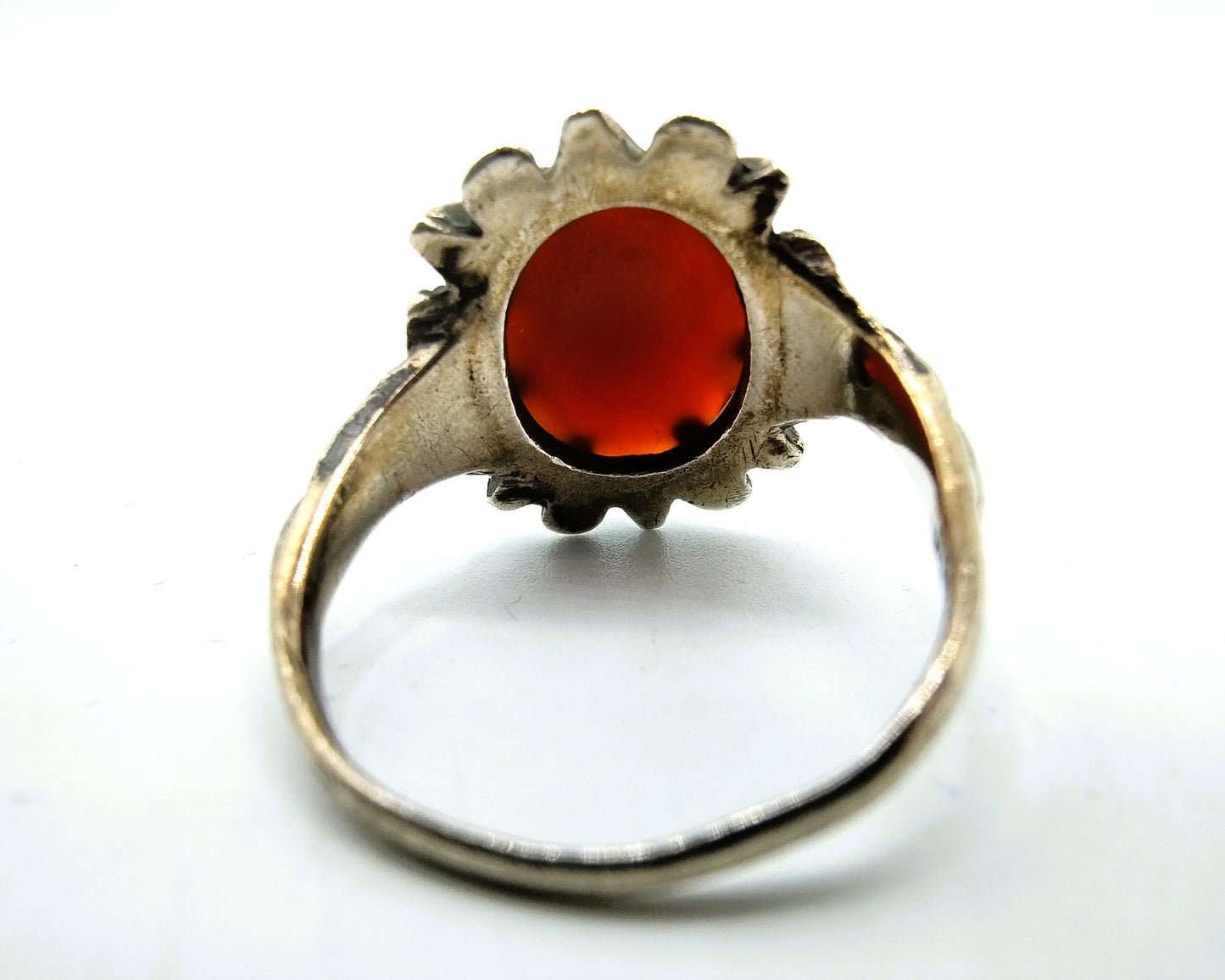 Zilveren ring met carneool, 835, 17,5 mm