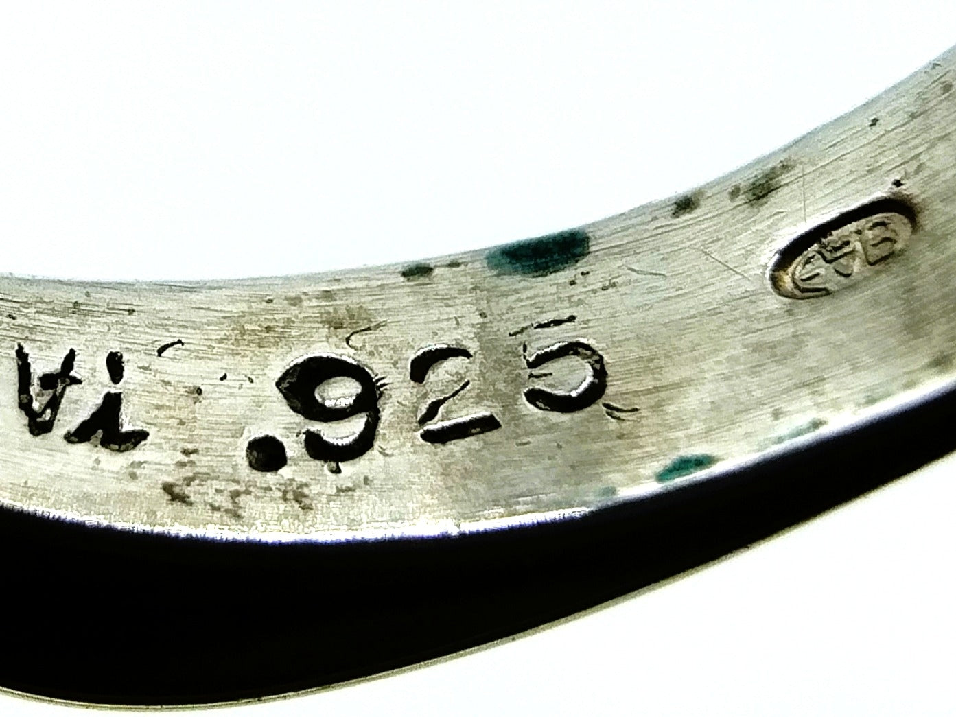Zilveren - gouden ring met granaat, 925, 585, 16,5 mm