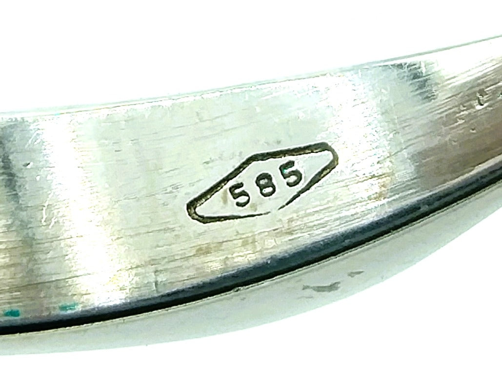 Zilveren - gouden ring met granaat, 925, 585, 16,5 mm